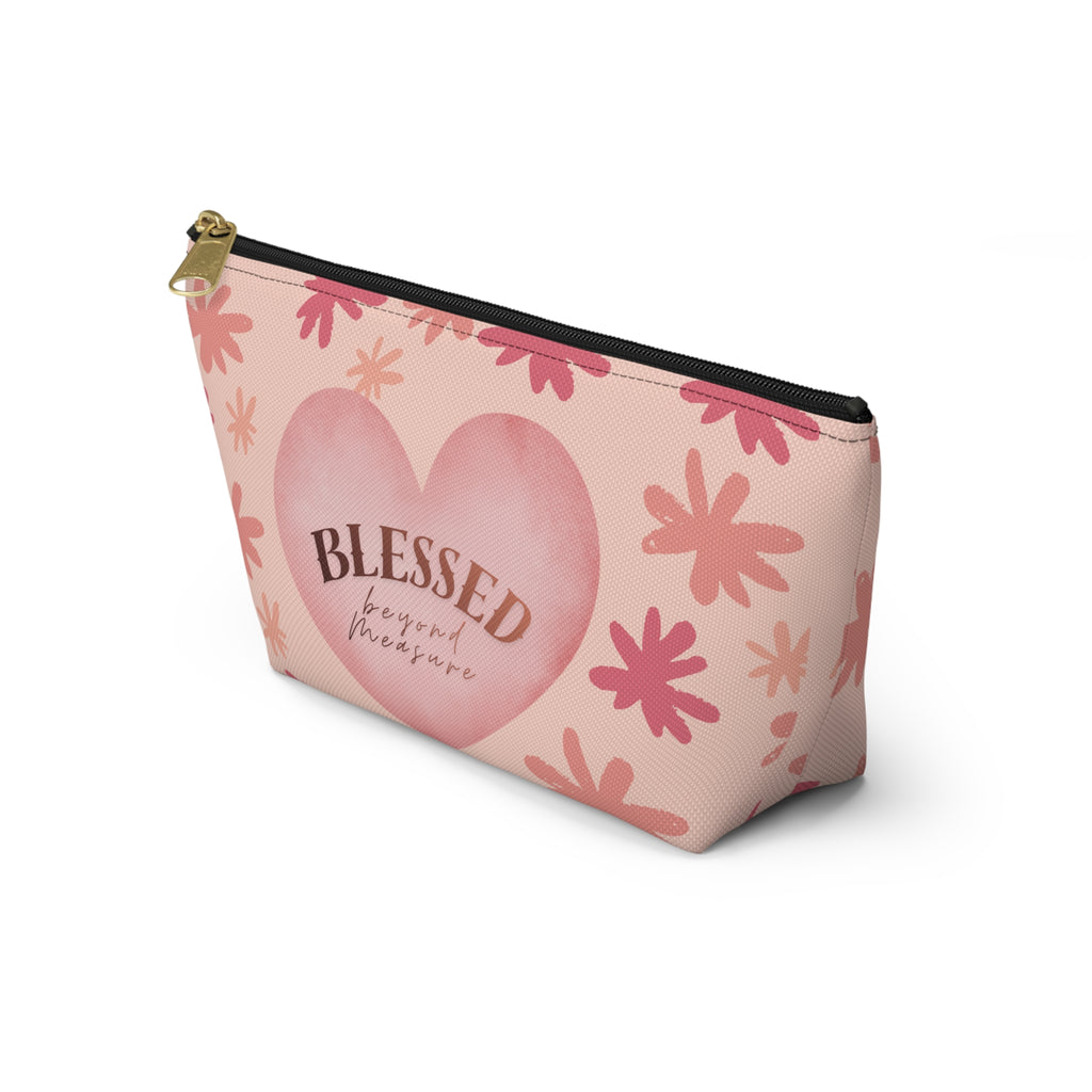 Blessed Heart Floral Accessory Pouch