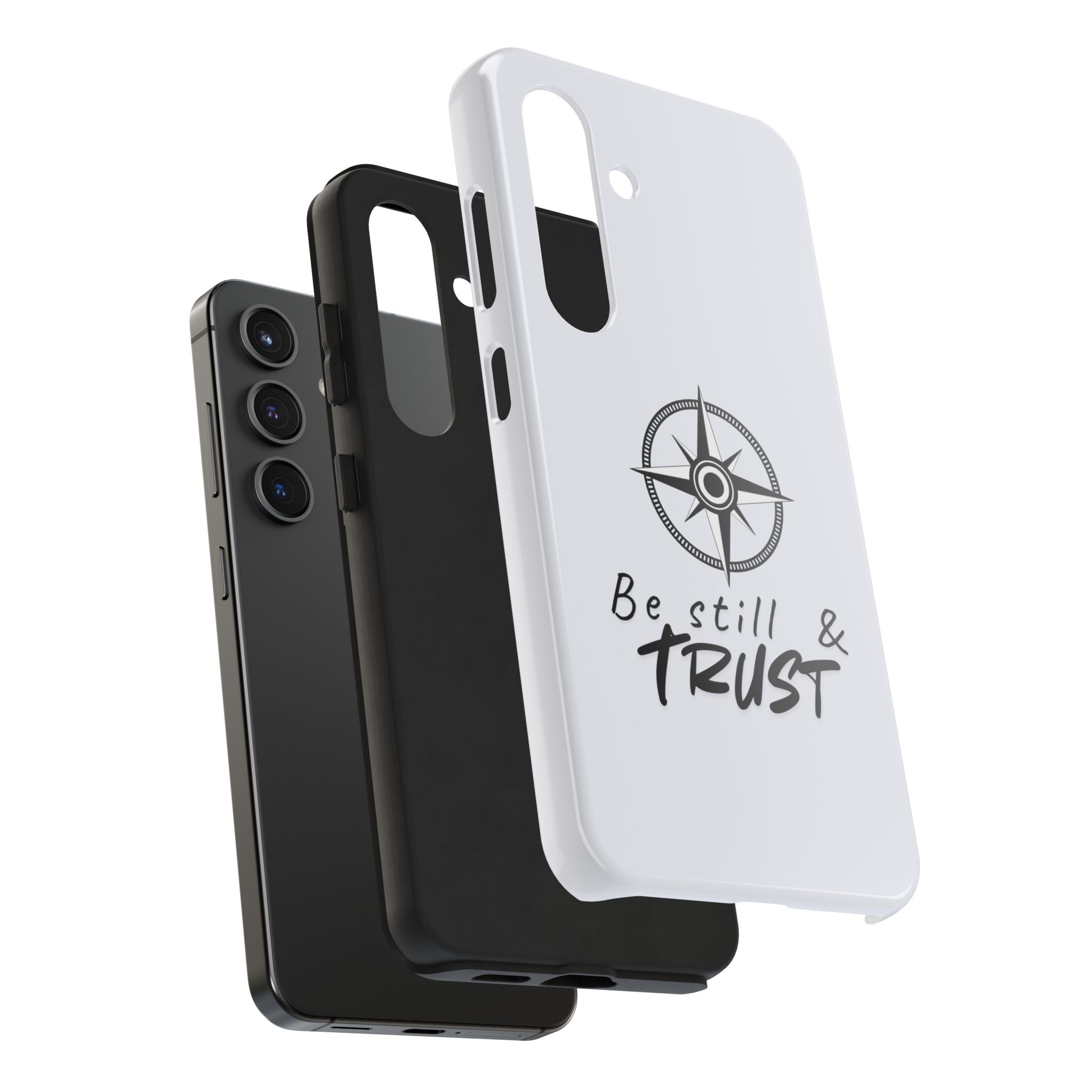 Be Still & Trust Compass Phone Case — Christian Inspirational Tough Phone Case