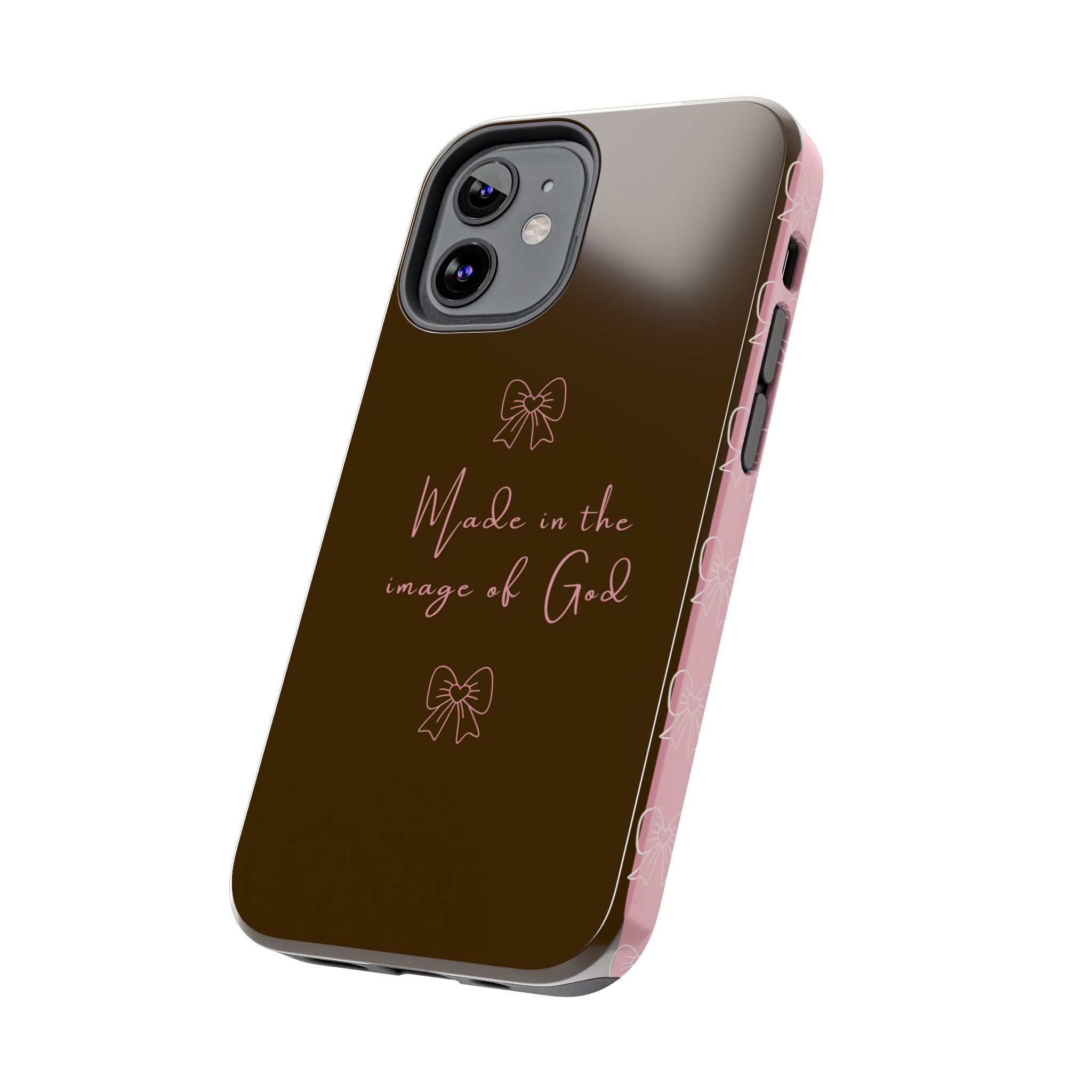 Made in the Image of God Tough Phone Case – Feminine Bow Christian Protective Cover