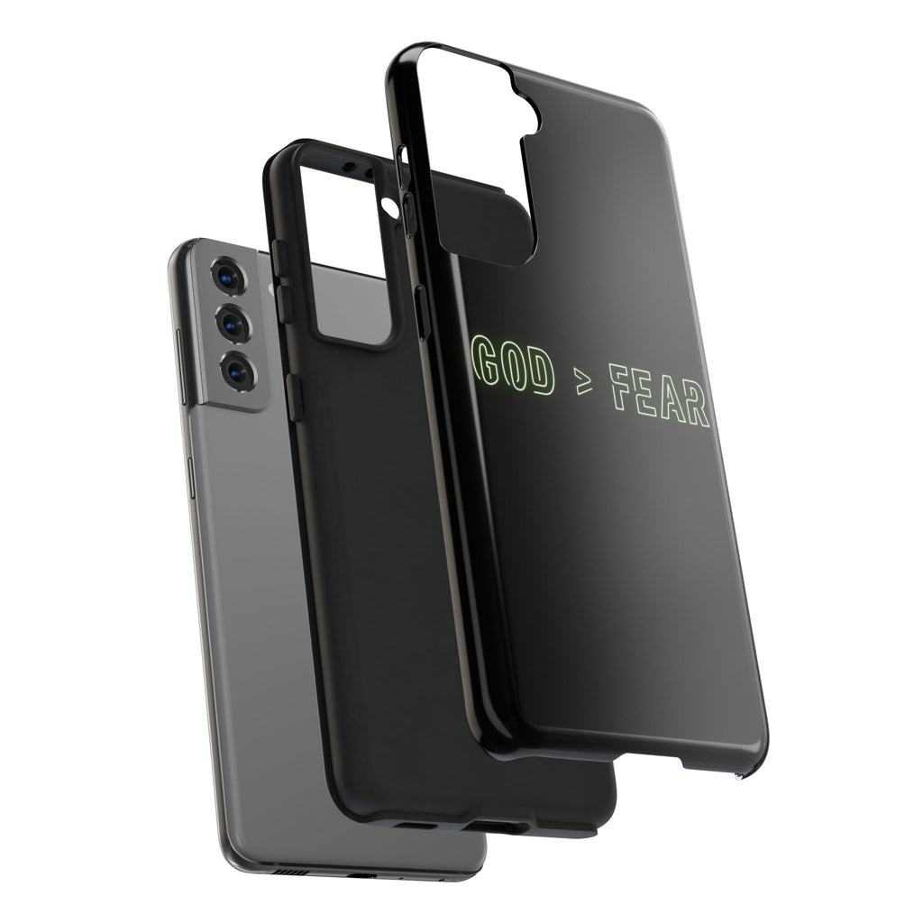 God > Fear Tough Phone Case — Neon Faith Protective iPhone Cover