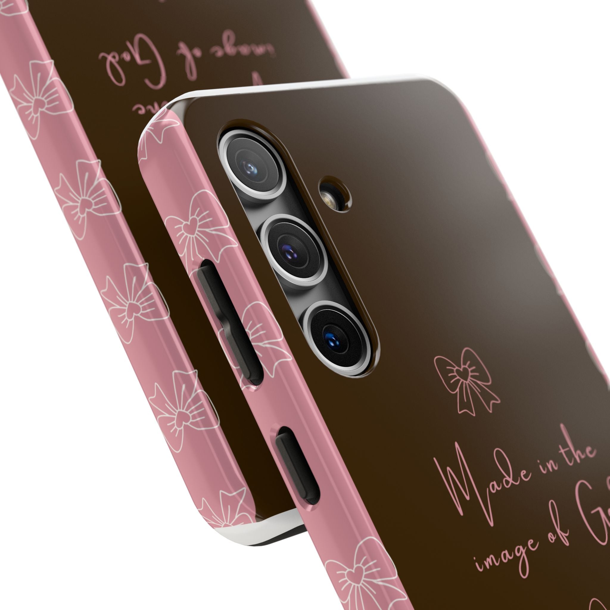 Made in the Image of God Tough Phone Case – Feminine Bow Christian Protective Cover