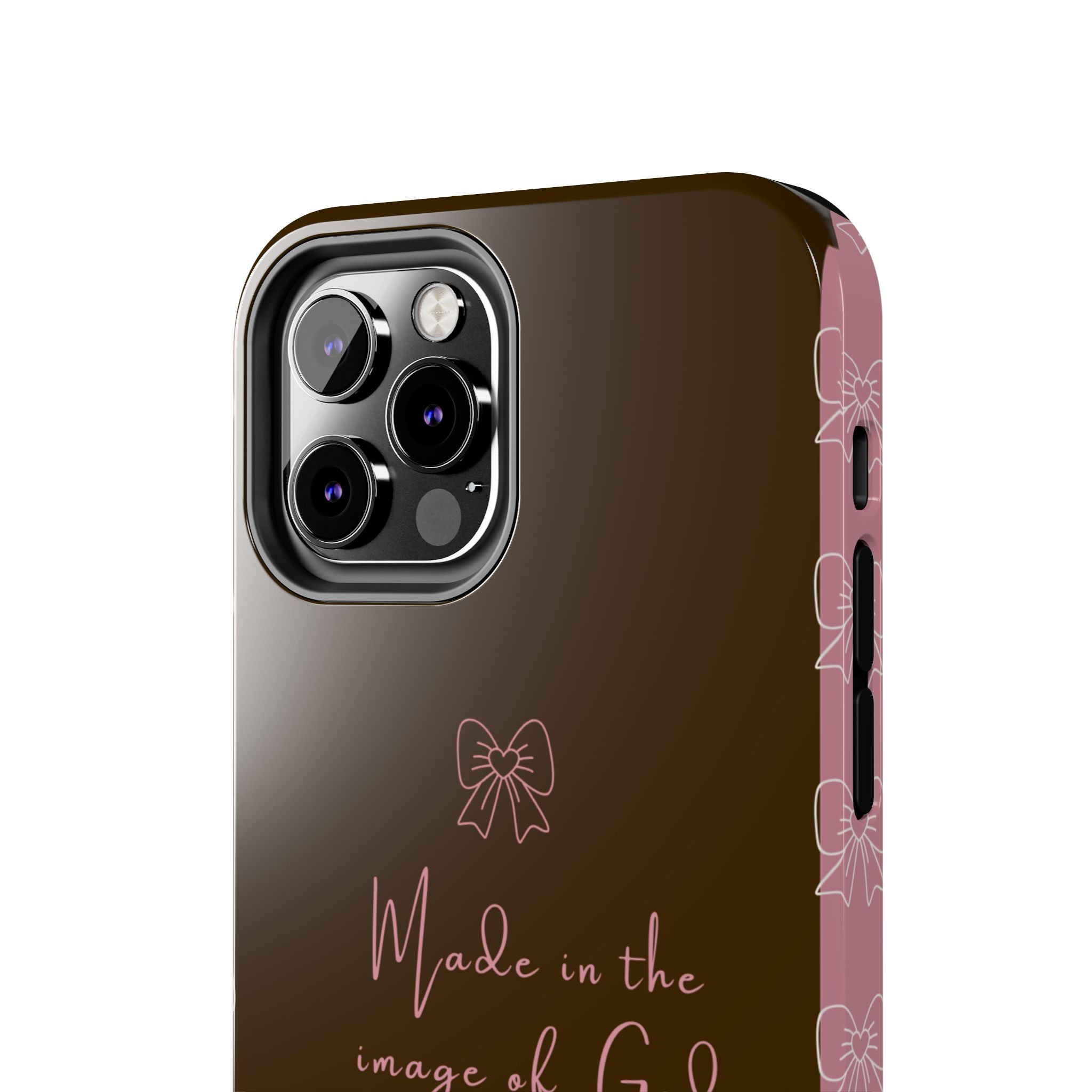 Made in the Image of God Tough Phone Case – Feminine Bow Christian Protective Cover