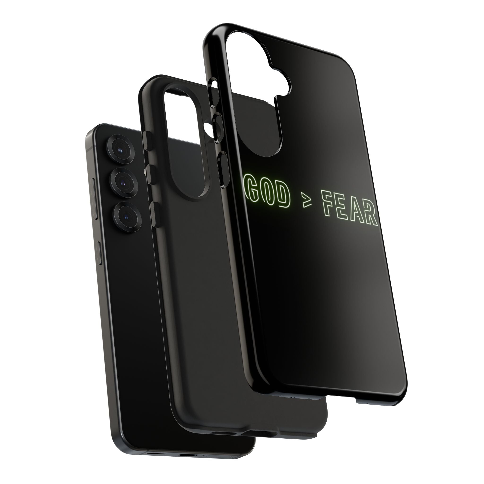 God > Fear Tough Phone Case — Neon Faith Protective iPhone Cover