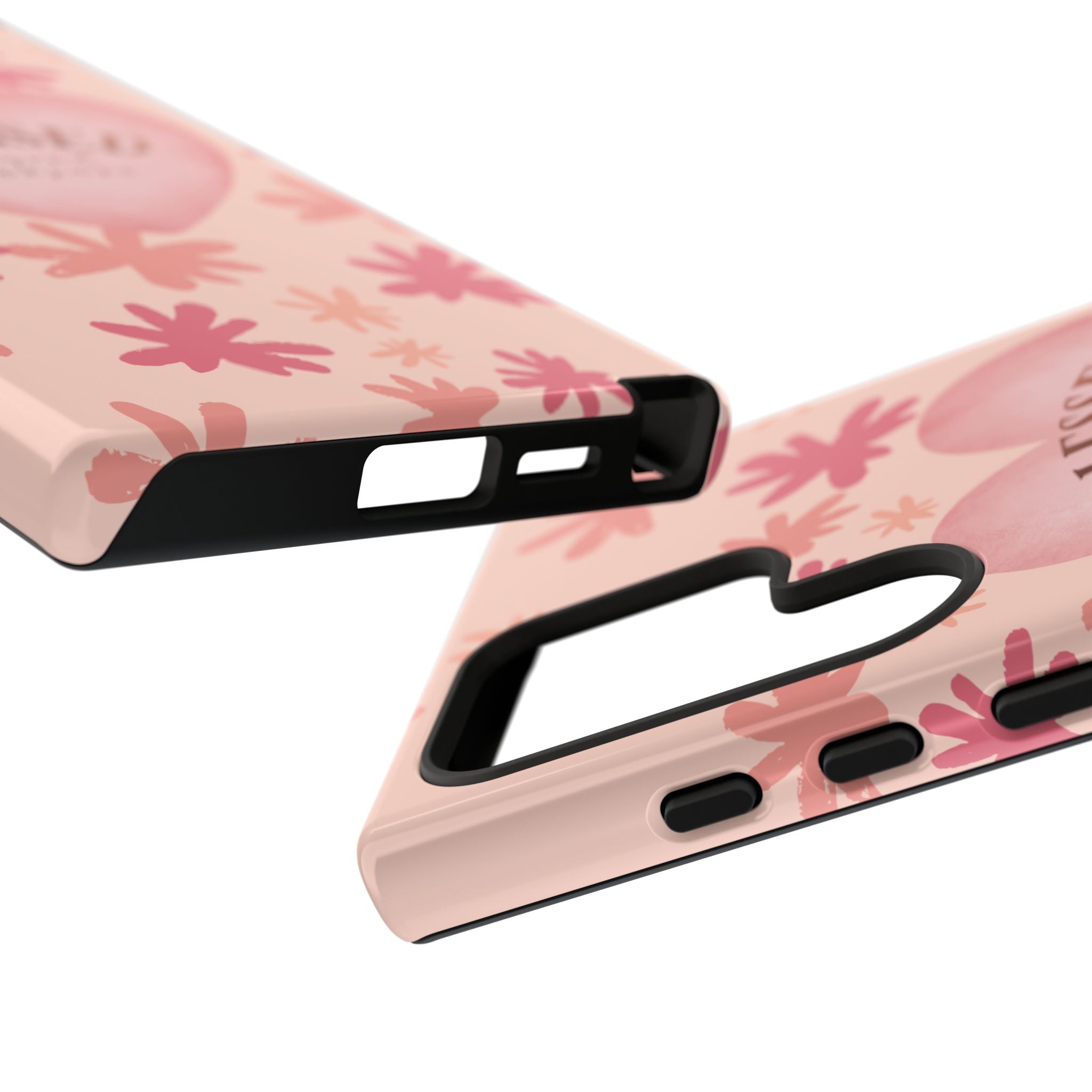 Blessed Heart Floral Phone Case — Pink 'Blessed Beyond Measure' Protective Tough Case