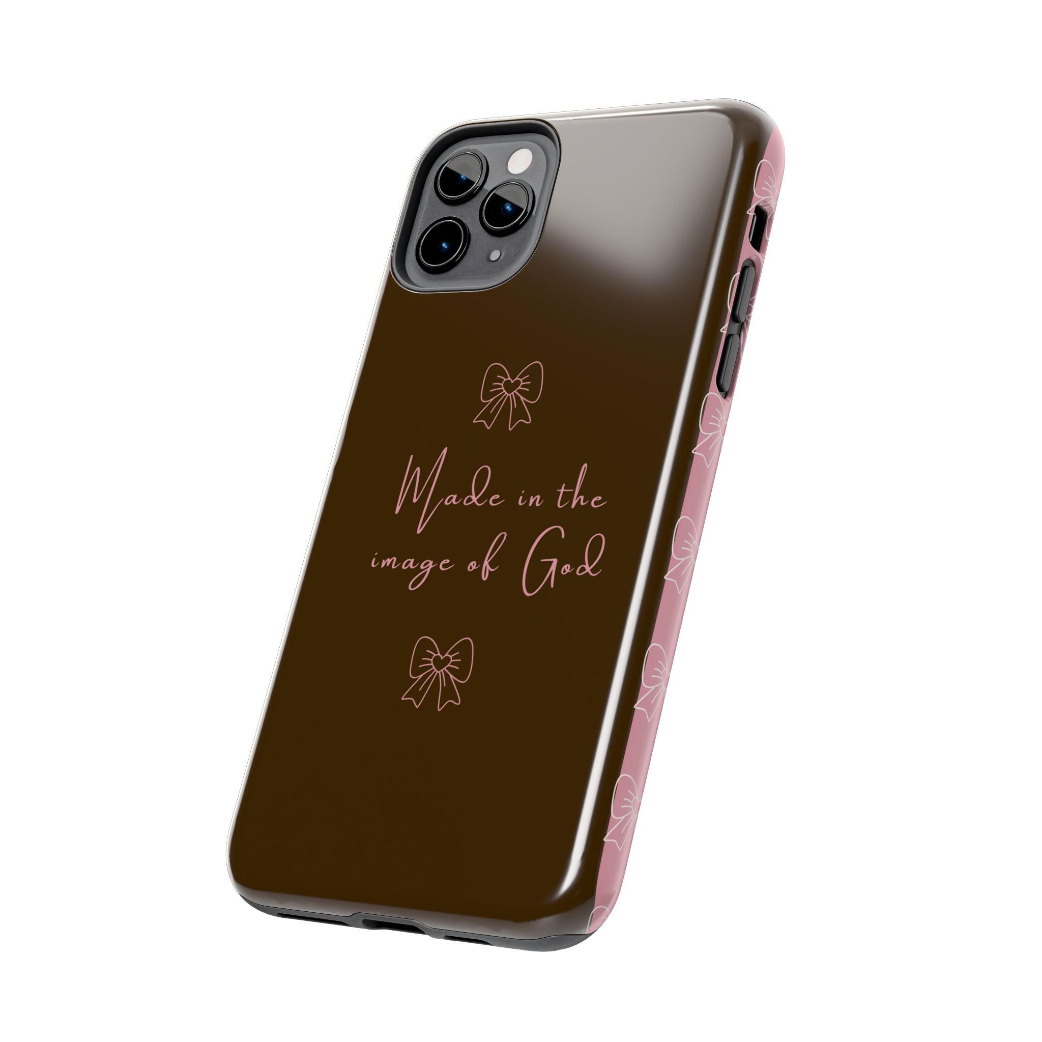 Made in the Image of God Tough Phone Case – Feminine Bow Christian Protective Cover
