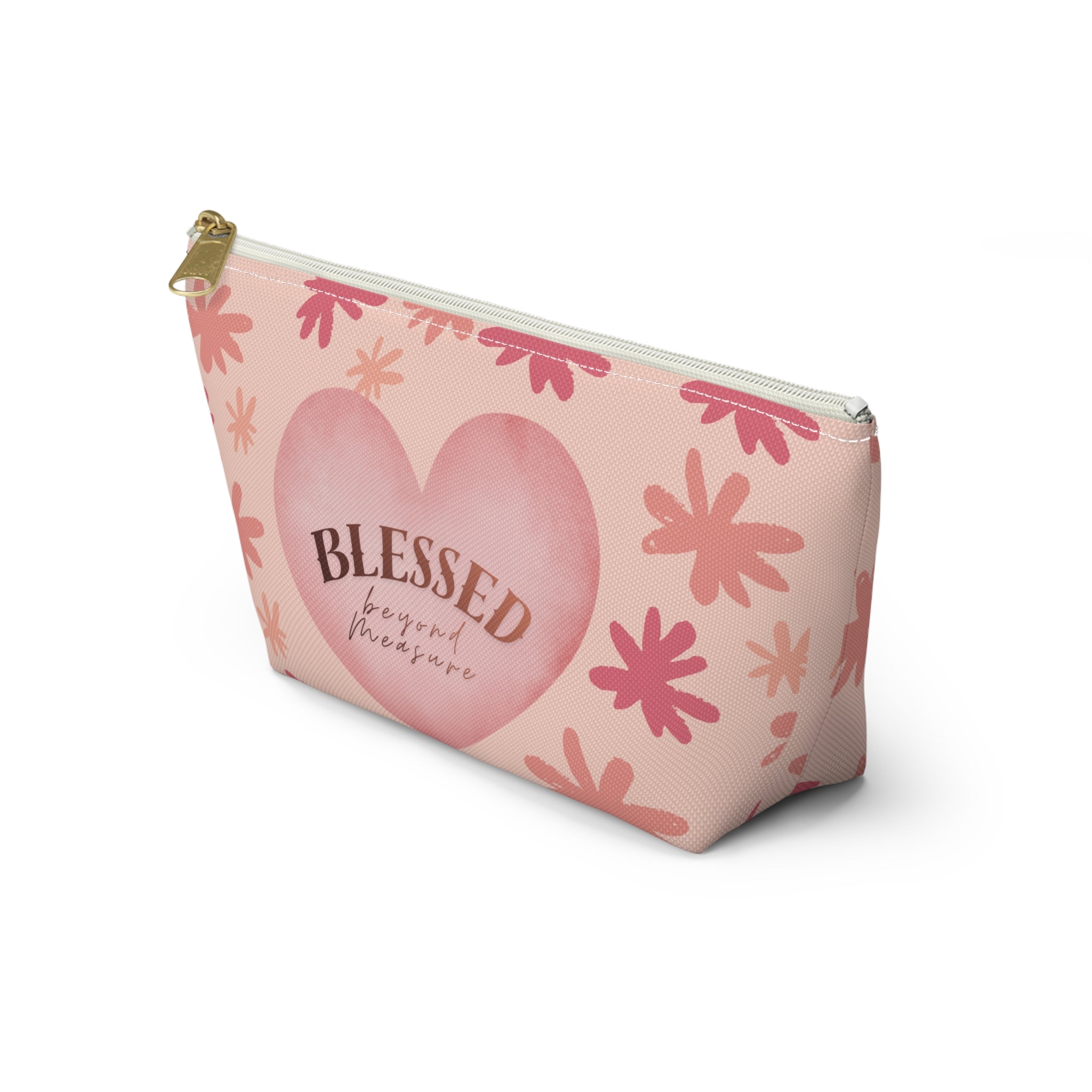 Blessed Heart Floral Accessory Pouch