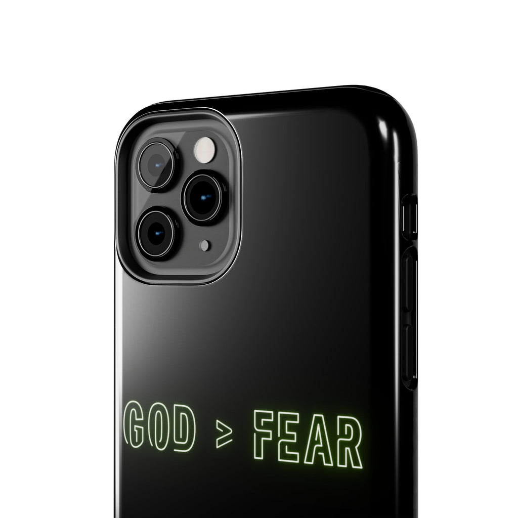 God > Fear Tough Phone Case — Neon Faith Protective iPhone Cover