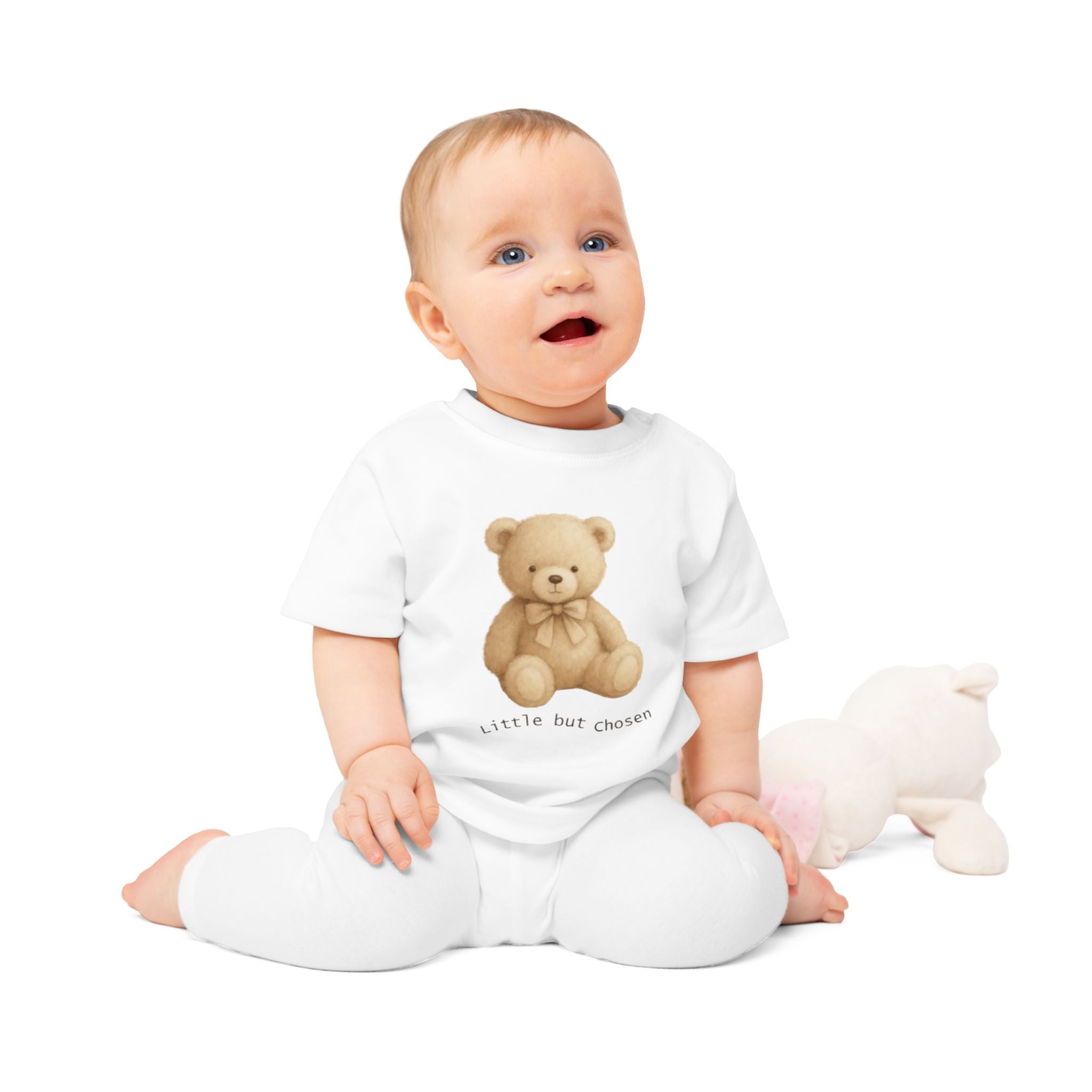 Baby T-Shirt — Teddy Bear "Little but Chosen" Cute Newborn Tee