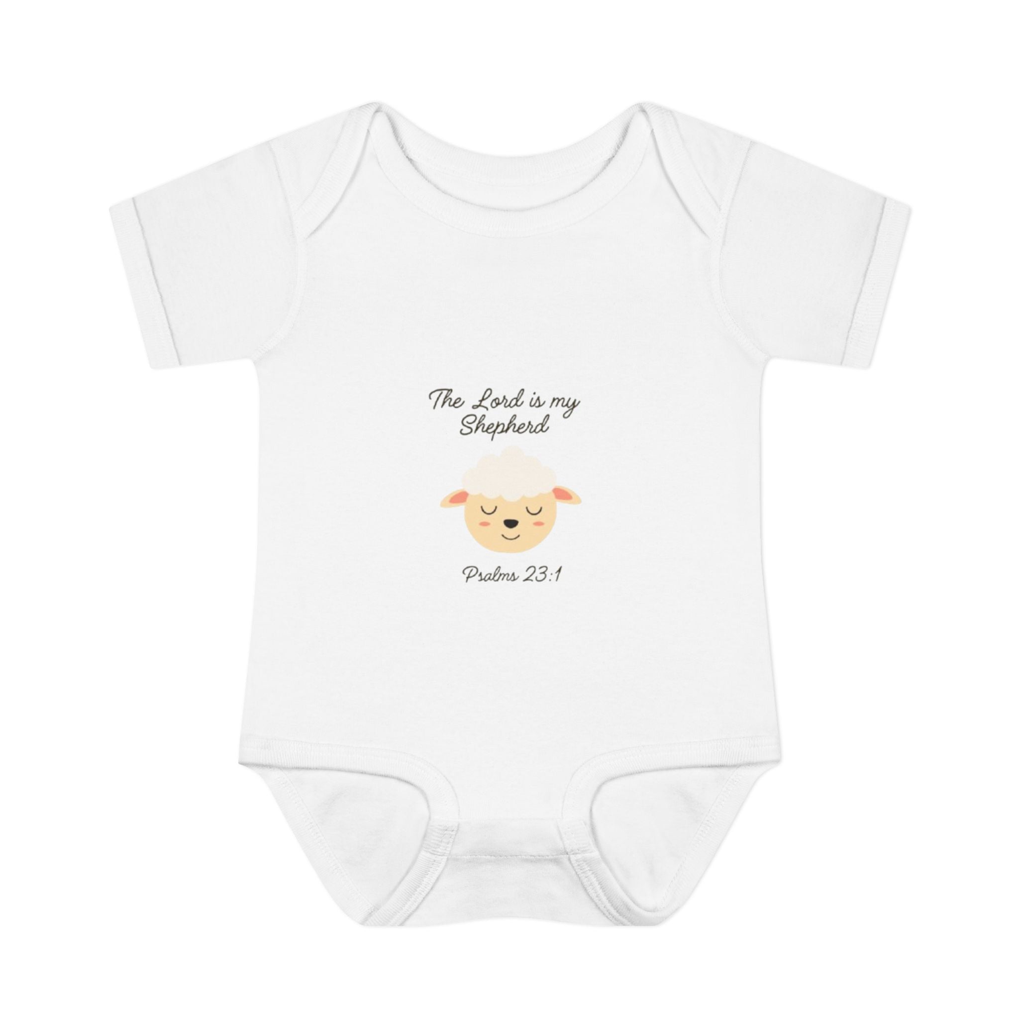 Infant Bodysuit — "The Lord Is My Shepherd" Cute Lamb Baby Onesie (Psalm 23:1)