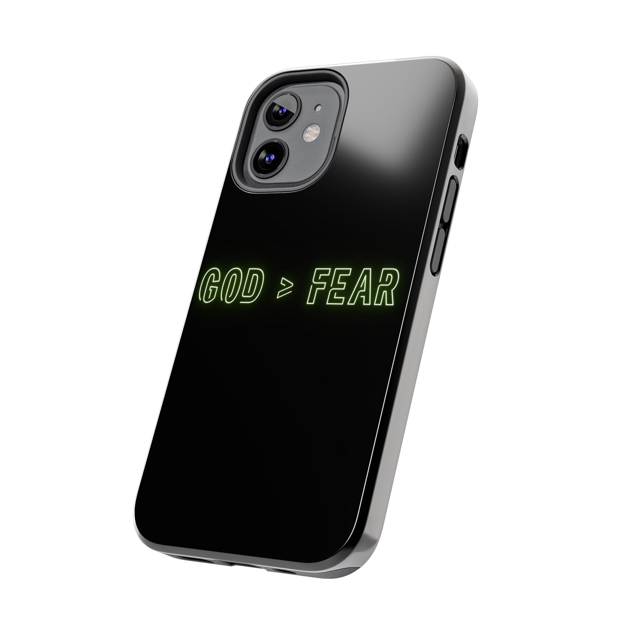 God > Fear Tough Phone Case — Neon Faith Protective iPhone Cover