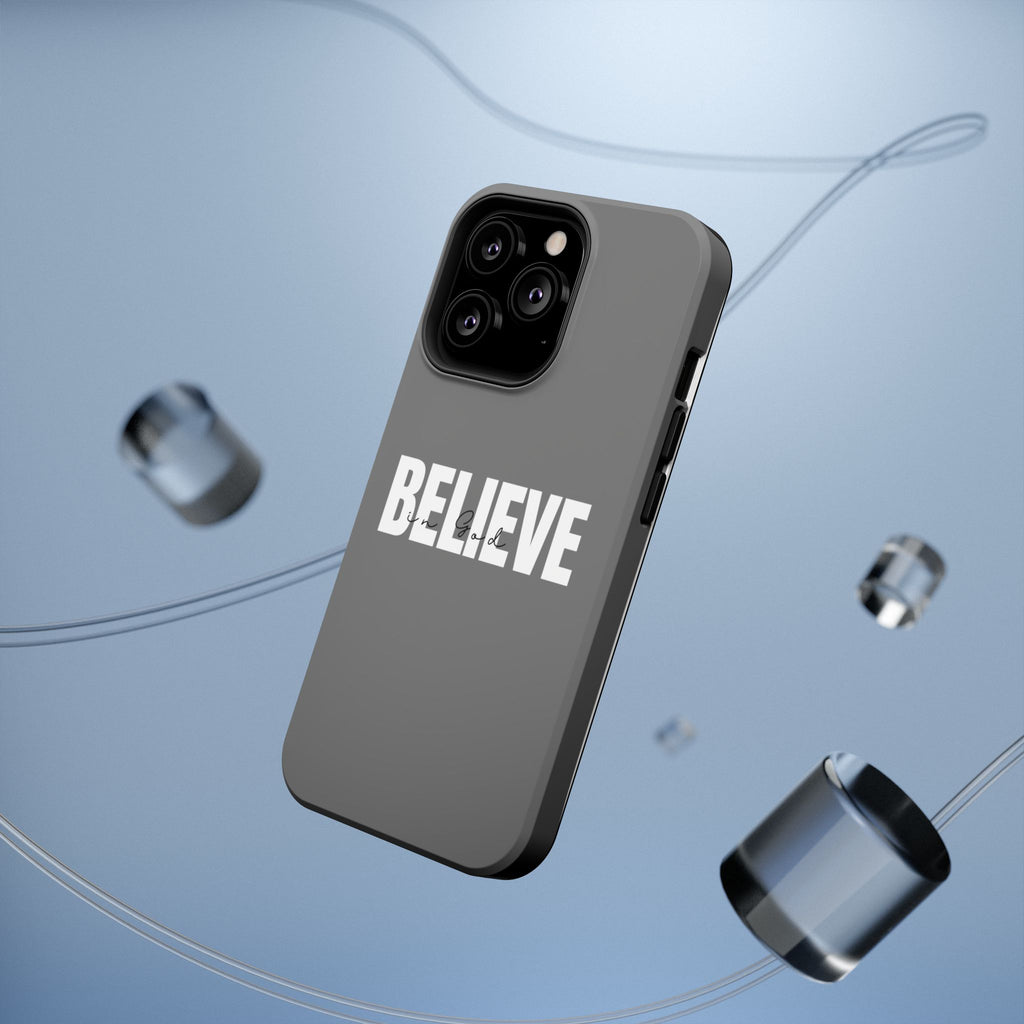 Phone Case — GREY "BELIEVE" Impact-Resistant Protective Cover