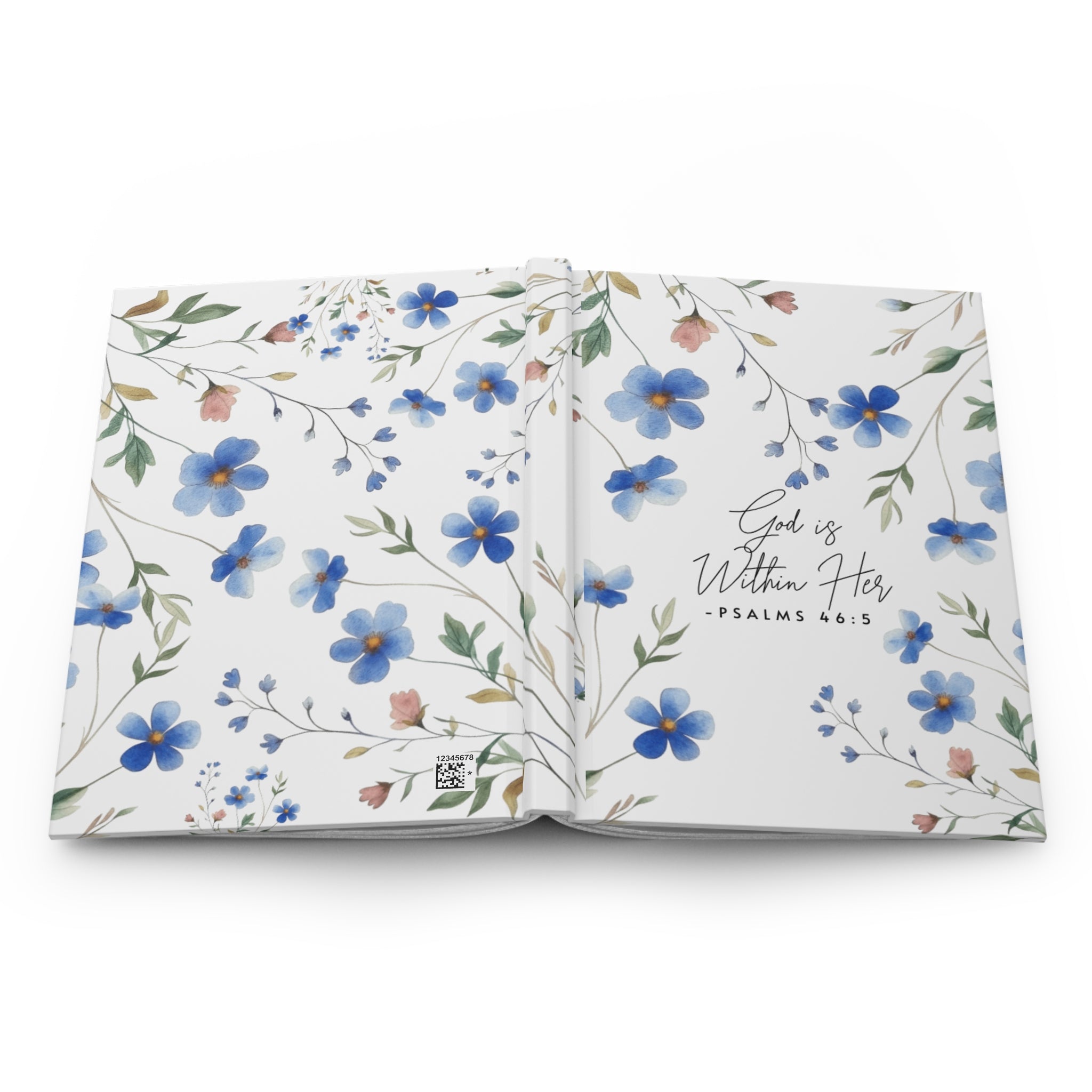 Floral Psalms Hardcover Journal — "God is Within Her" Inspirational Notebook