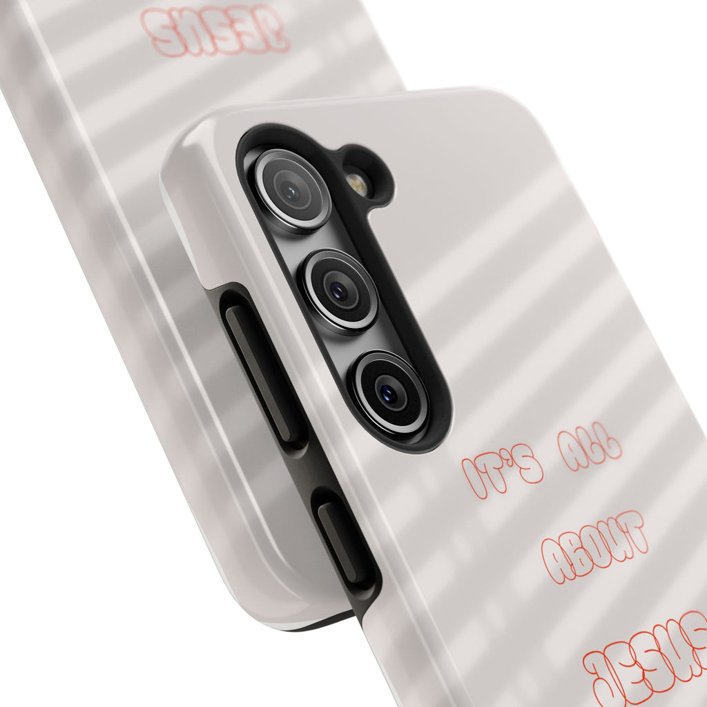 Tough Phone Case — "It's All About Jesus" Minimalist Christian Phone Cover