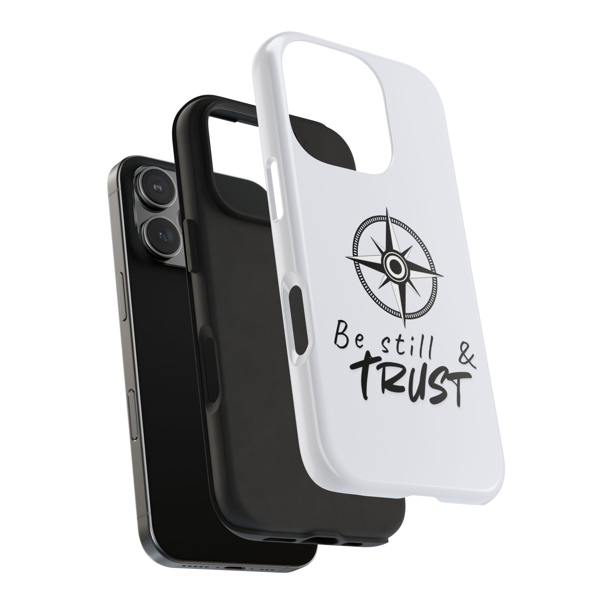 Be Still & Trust Compass Phone Case — Christian Inspirational Tough Phone Case