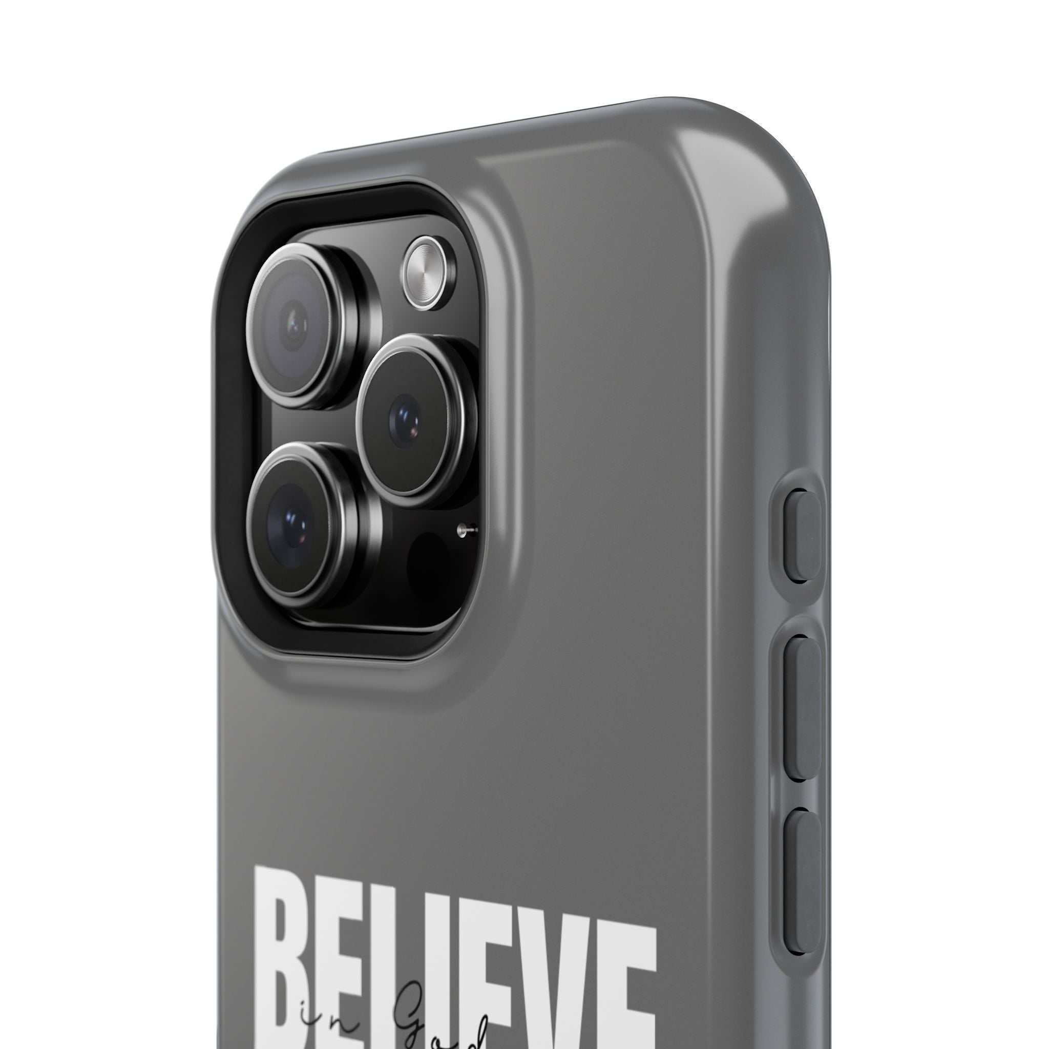 Phone Case — GREY "BELIEVE" Impact-Resistant Protective Cover