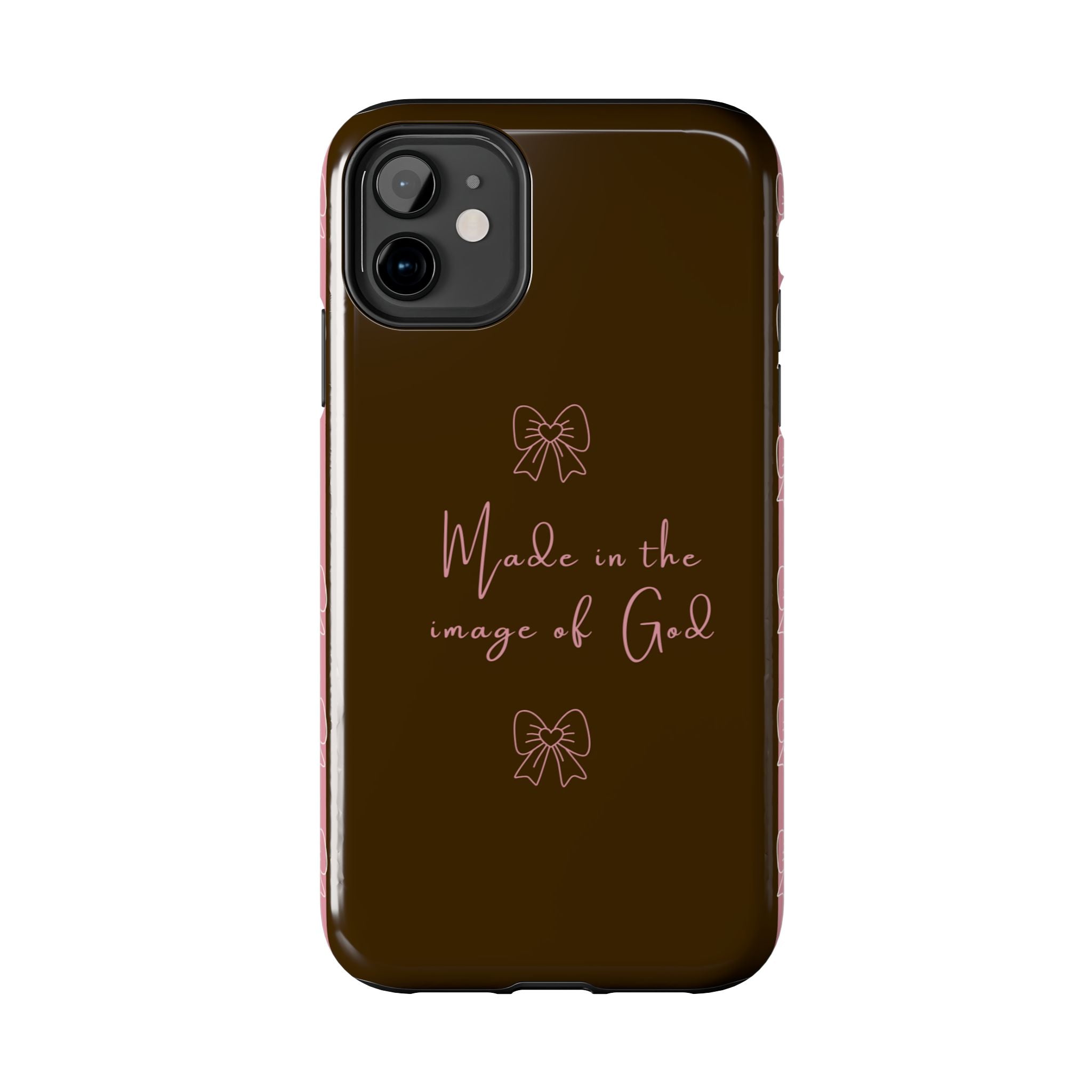 Made in the Image of God Tough Phone Case – Feminine Bow Christian Protective Cover