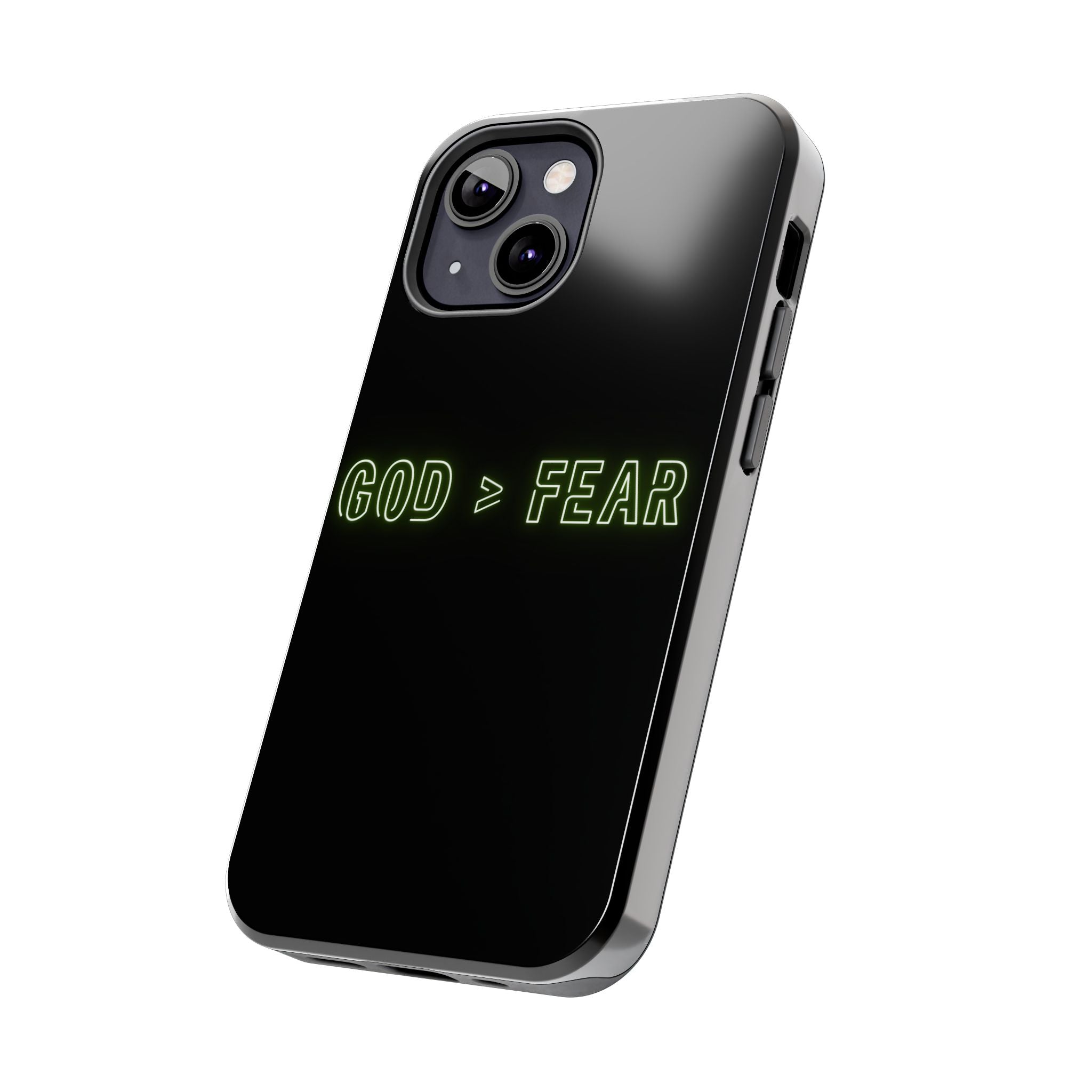 God > Fear Tough Phone Case — Neon Faith Protective iPhone Cover