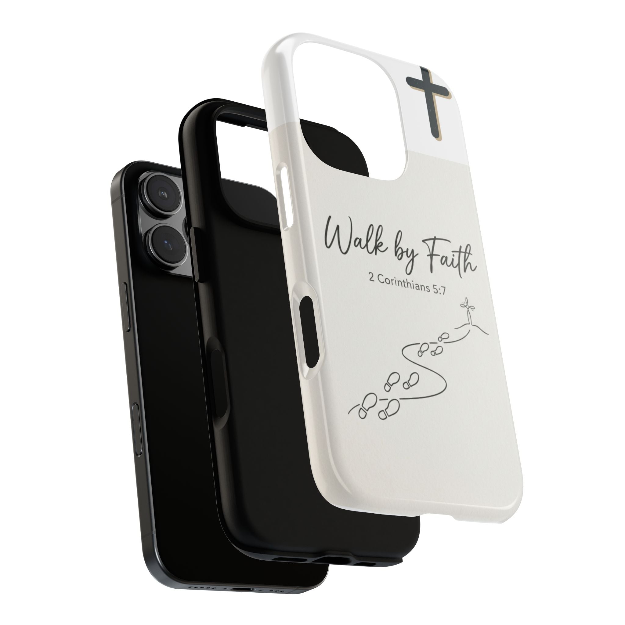 Christian Phone Case — "Walk by Faith" 2 Corinthians 5:7 Protective Tough Case