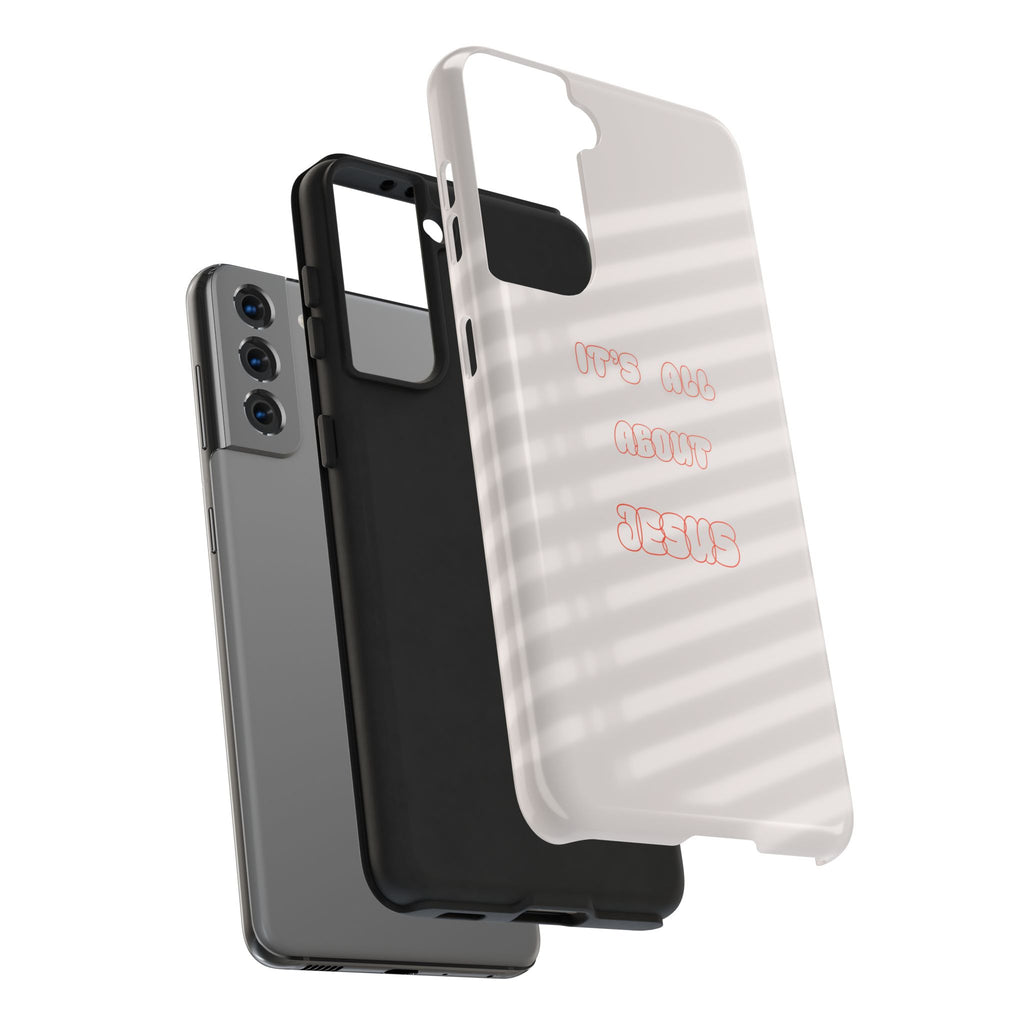Tough Phone Case — "It's All About Jesus" Minimalist Christian Phone Cover