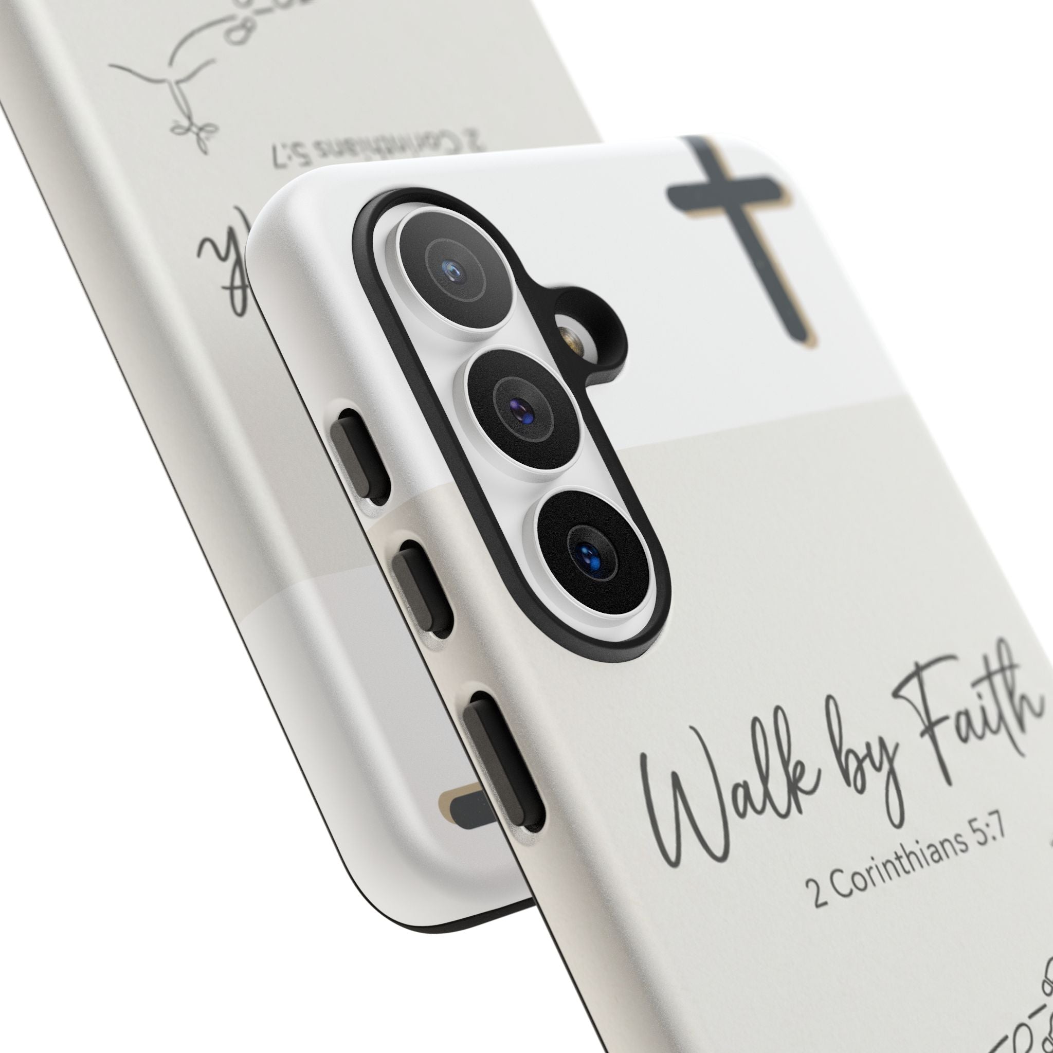 Christian Phone Case — "Walk by Faith" 2 Corinthians 5:7 Protective Tough Case