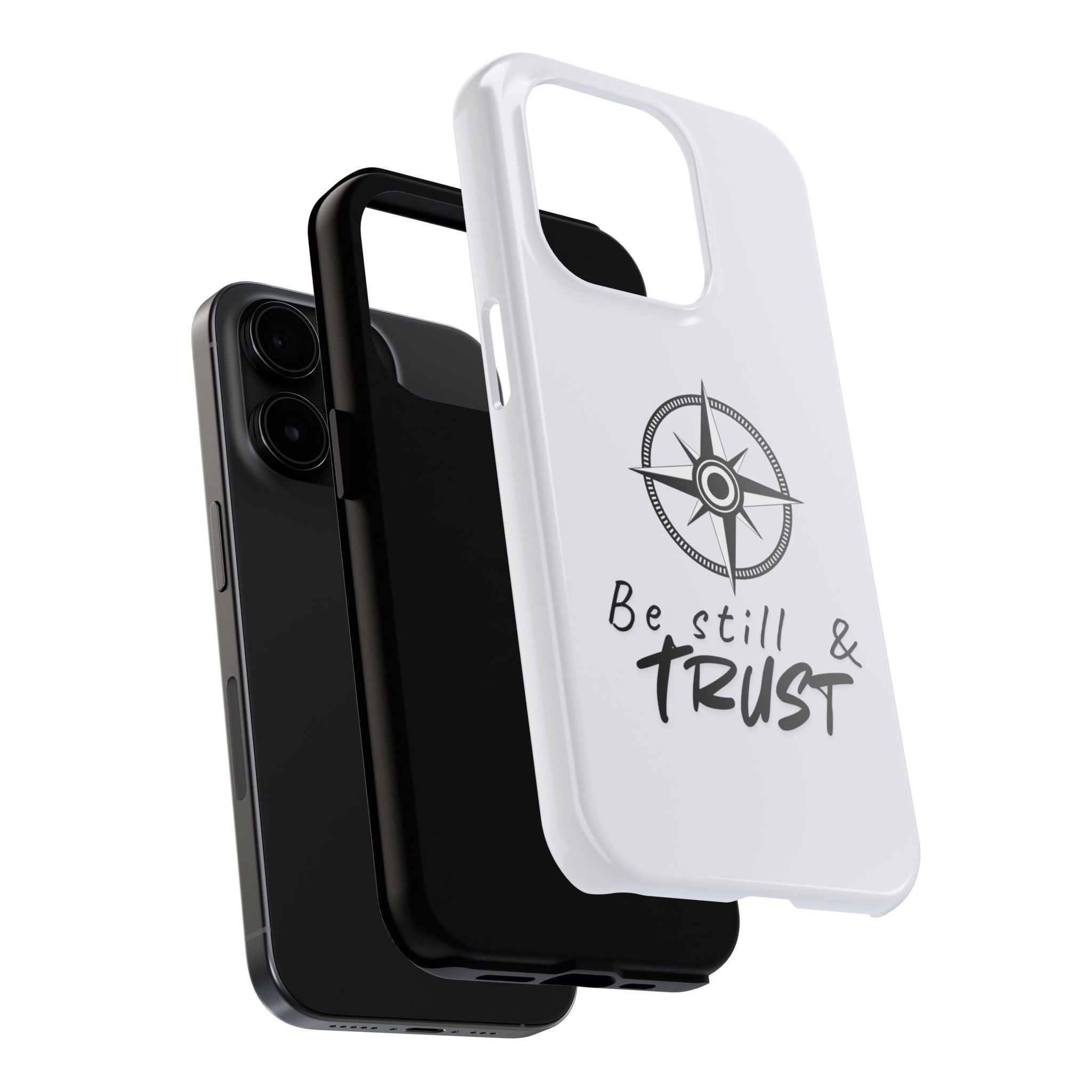 Be Still & Trust Compass Phone Case — Christian Inspirational Tough Phone Case