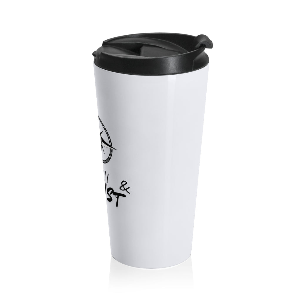 Travel Mug — Compass Design “Be Still & Trust” Stainless Steel Tumbler