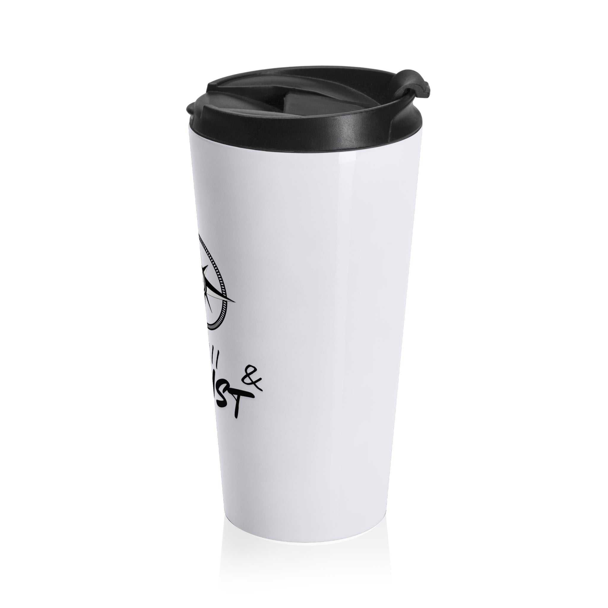 Travel Mug — Compass Design “Be Still & Trust” Stainless Steel Tumbler