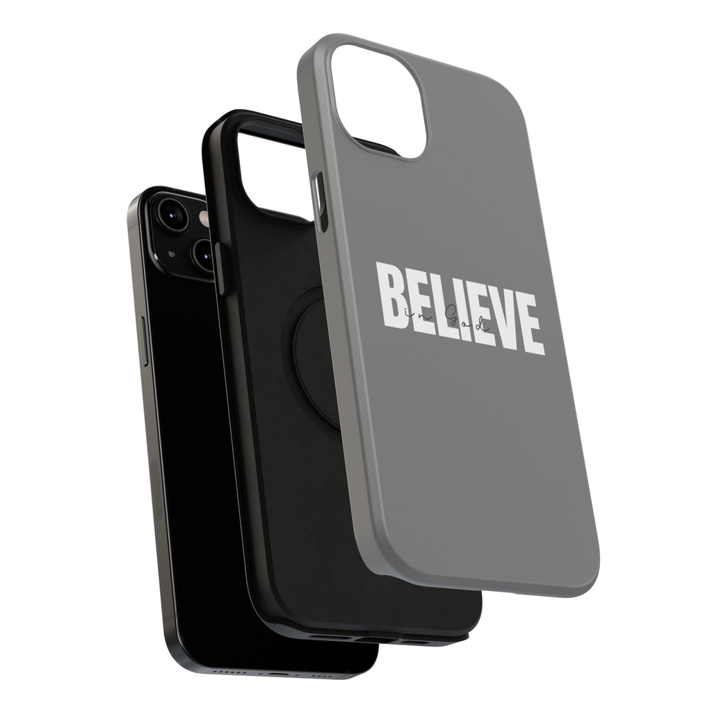 Phone Case — GREY "BELIEVE" Impact-Resistant Protective Cover