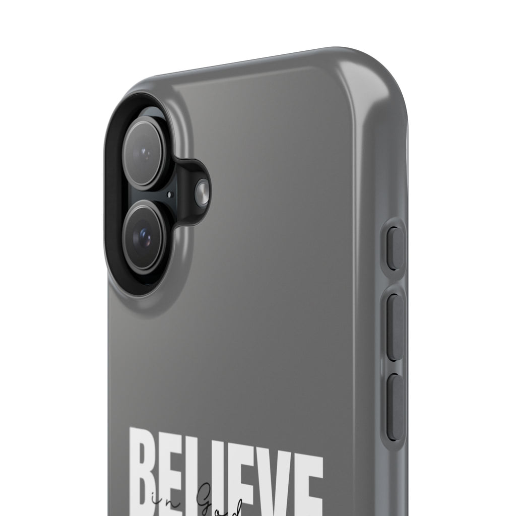 Phone Case — GREY "BELIEVE" Impact-Resistant Protective Cover