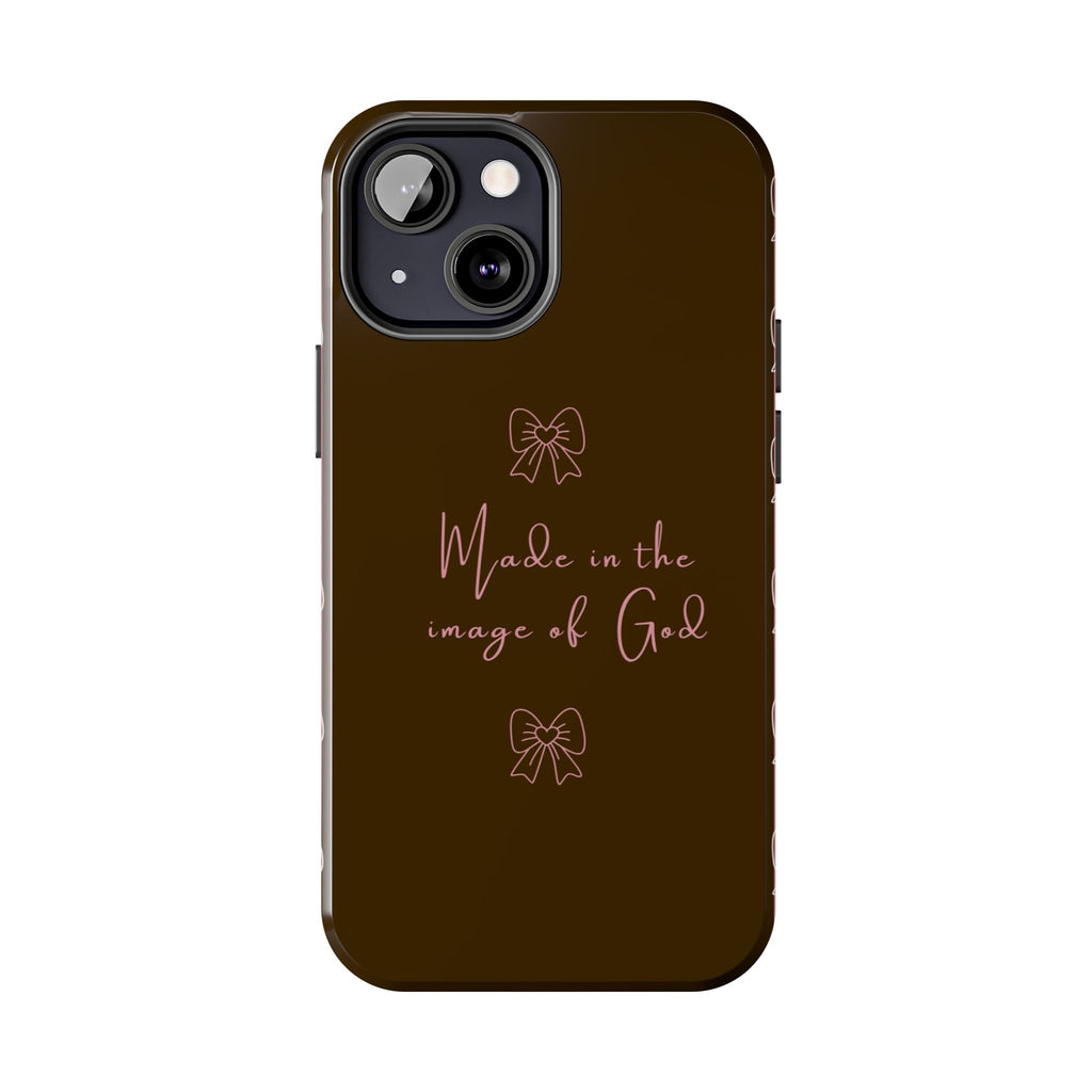 Made in the Image of God Tough Phone Case – Feminine Bow Christian Protective Cover