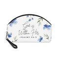 God Is Within Her Floral Makeup Bag — Psalms 46:5 Cosmetic Pouch