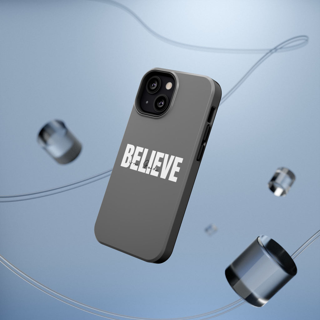 Phone Case — GREY "BELIEVE" Impact-Resistant Protective Cover