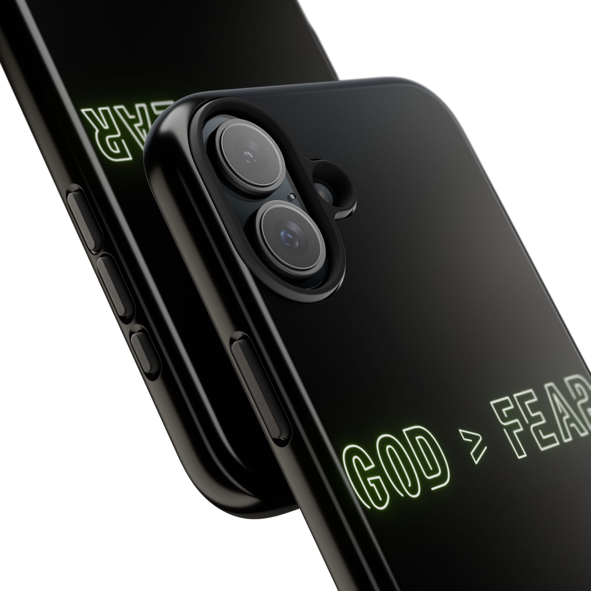 God > Fear Tough Phone Case — Neon Faith Protective iPhone Cover
