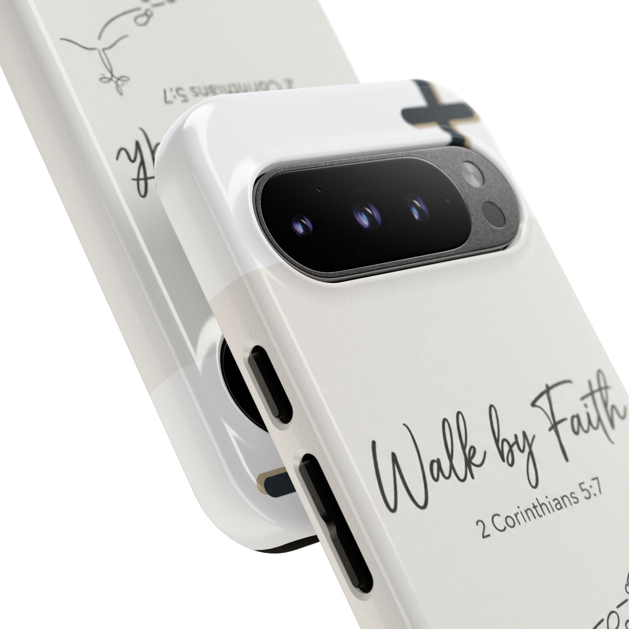 Christian Phone Case — "Walk by Faith" 2 Corinthians 5:7 Protective Tough Case