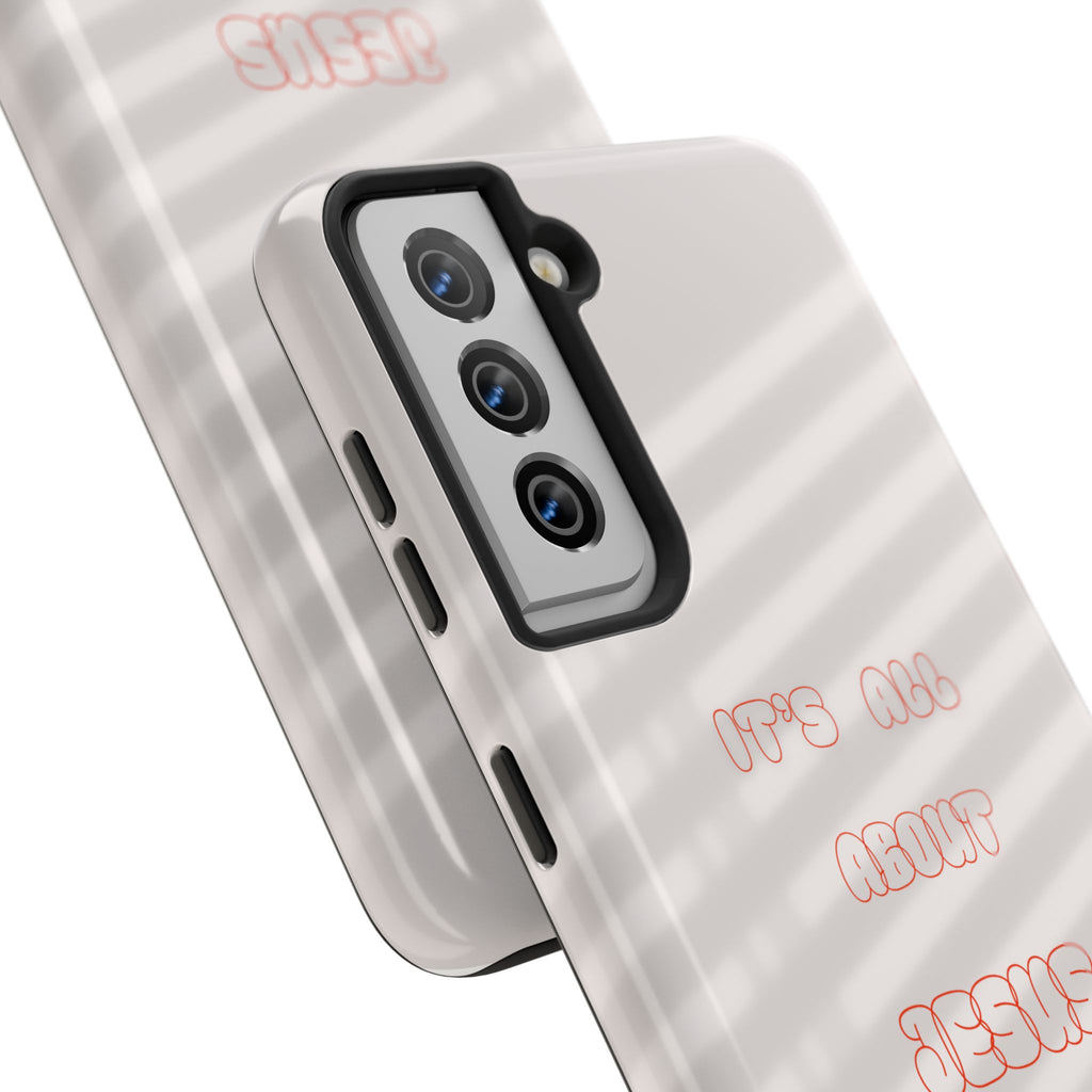 Tough Phone Case — "It's All About Jesus" Minimalist Christian Phone Cover