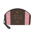 Makeup Bag — "Made in the Image of God" Brown & Pink Cosmetic Pouch