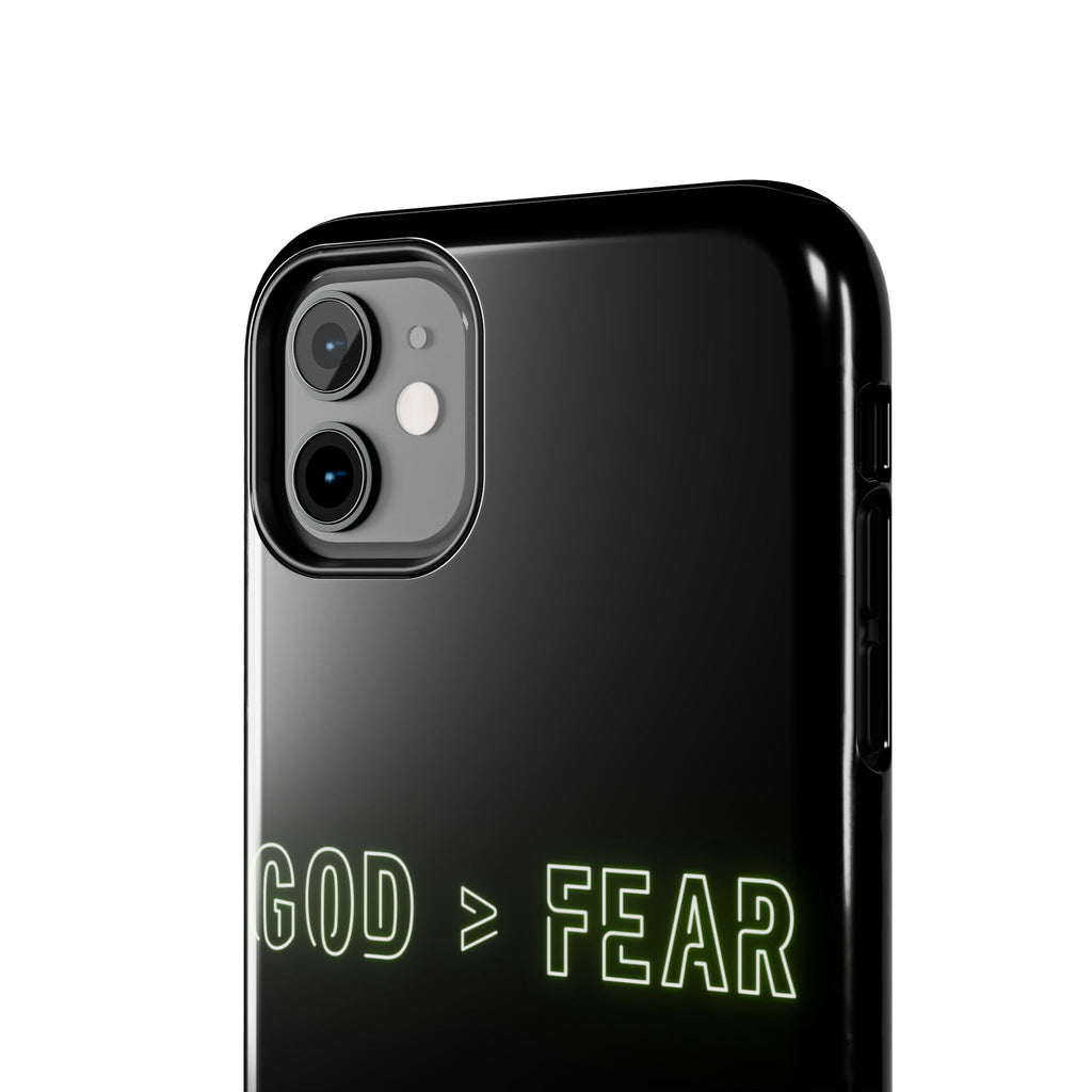 God > Fear Tough Phone Case — Neon Faith Protective iPhone Cover