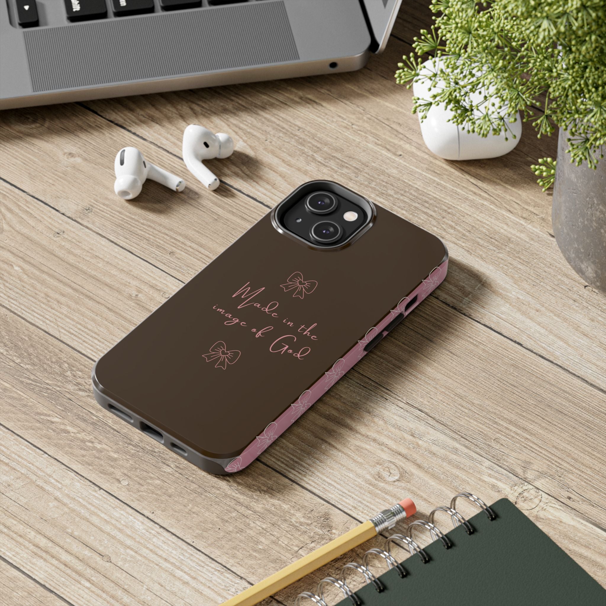 Made in the Image of God Tough Phone Case – Feminine Bow Christian Protective Cover