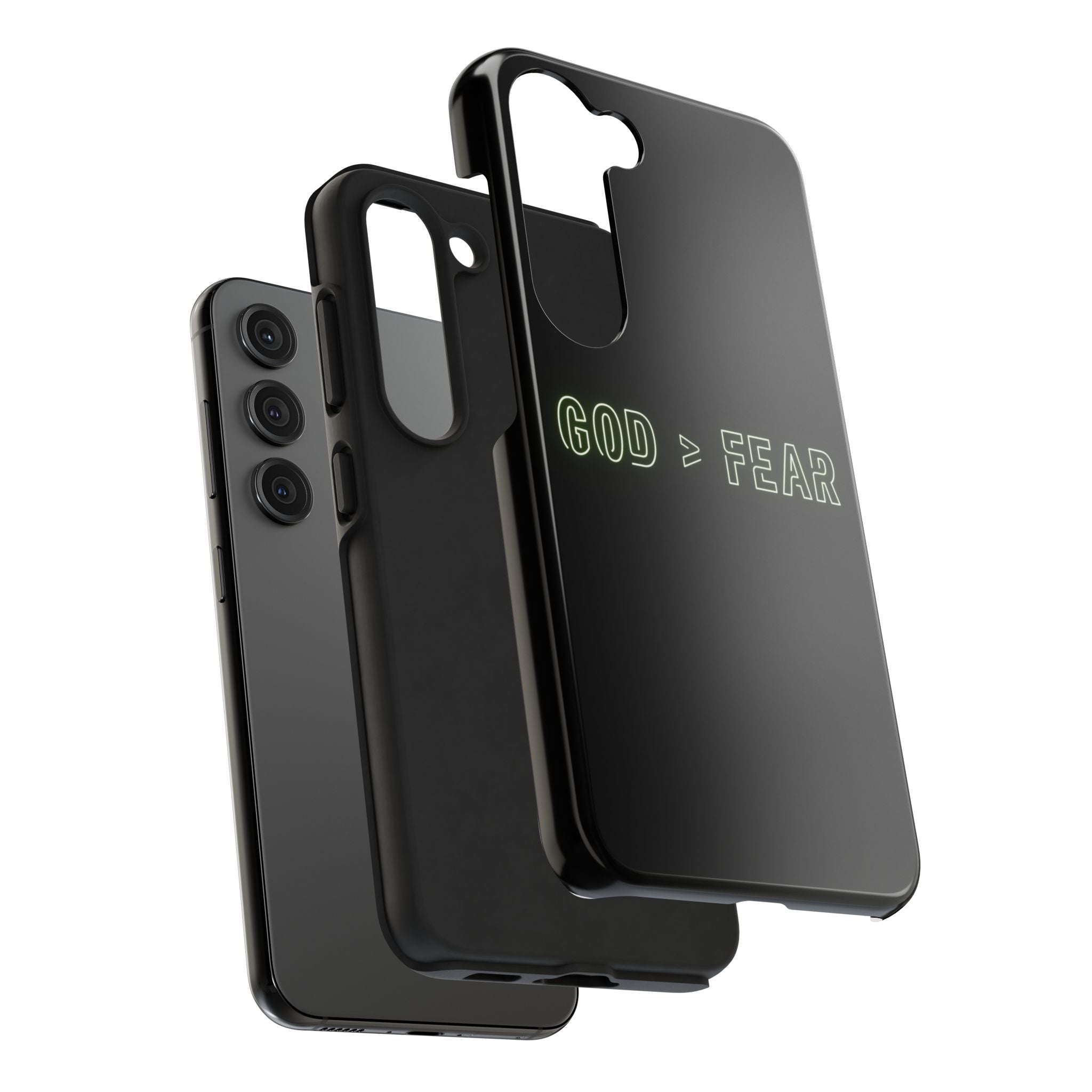 God > Fear Tough Phone Case — Neon Faith Protective iPhone Cover