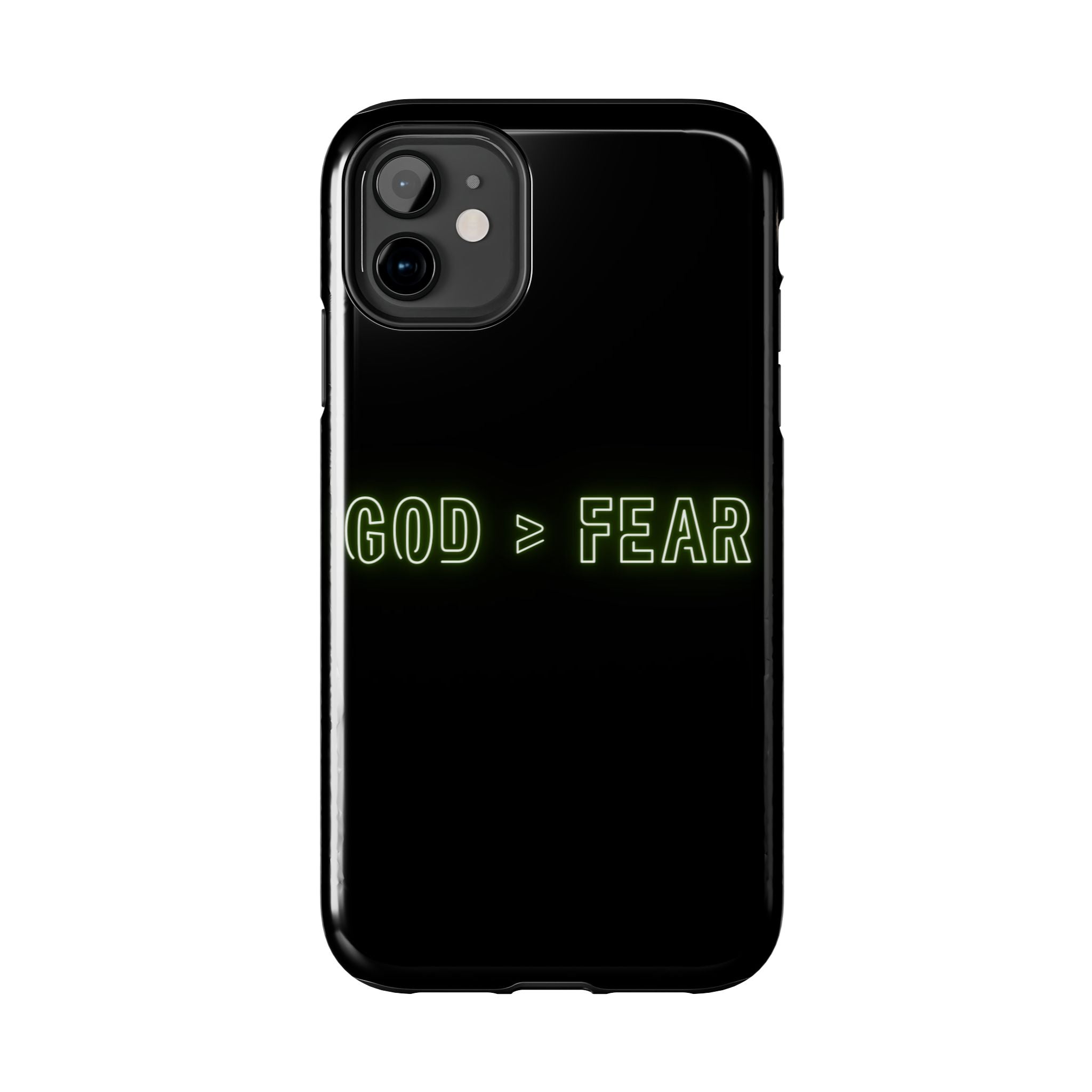 God > Fear Tough Phone Case — Neon Faith Protective iPhone Cover