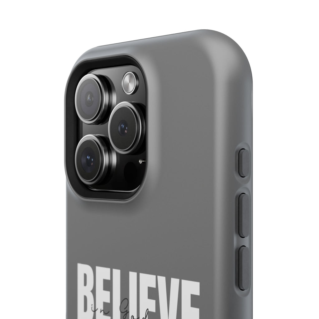 Phone Case — GREY "BELIEVE" Impact-Resistant Protective Cover