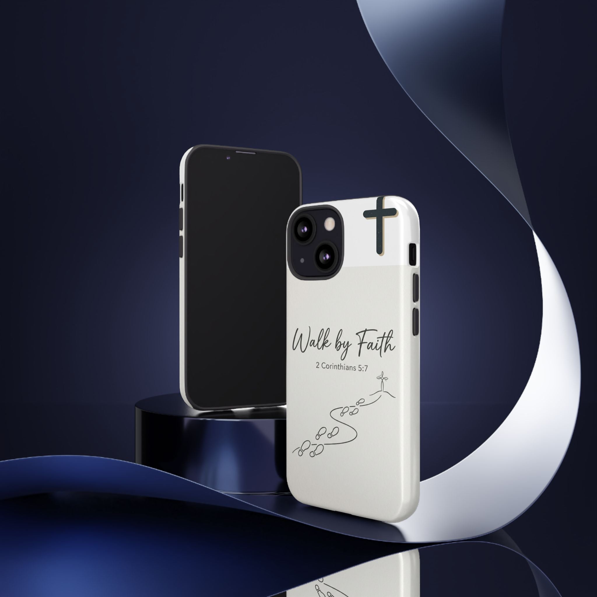 Christian Phone Case — "Walk by Faith" 2 Corinthians 5:7 Protective Tough Case