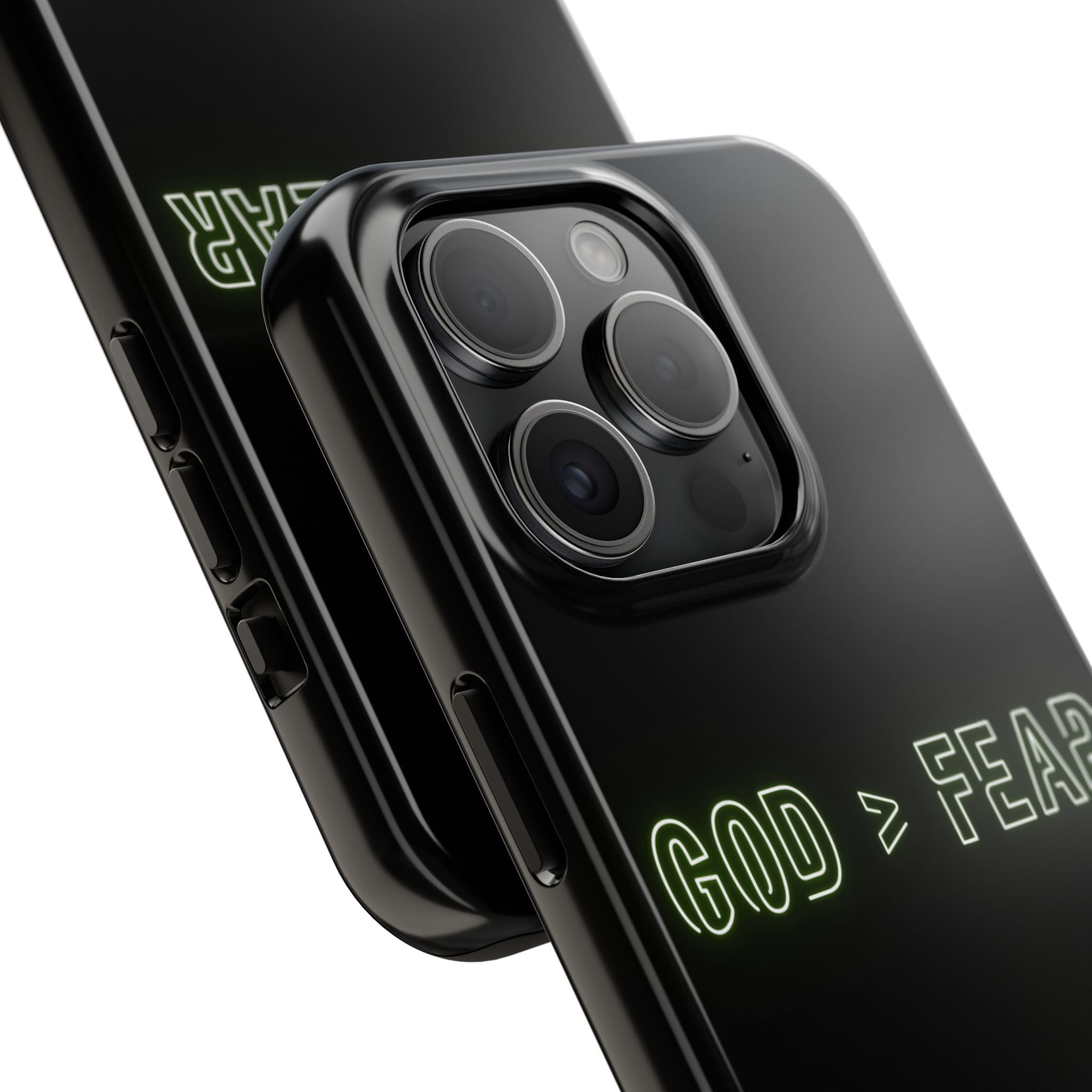 God > Fear Tough Phone Case — Neon Faith Protective iPhone Cover
