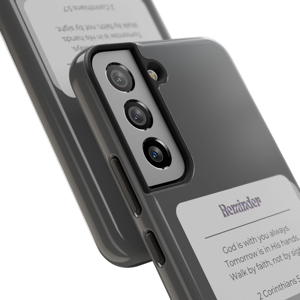 Christian Reminder Tough Phone Case — 2 Corinthians 5:7 Inspirational Bible Verse