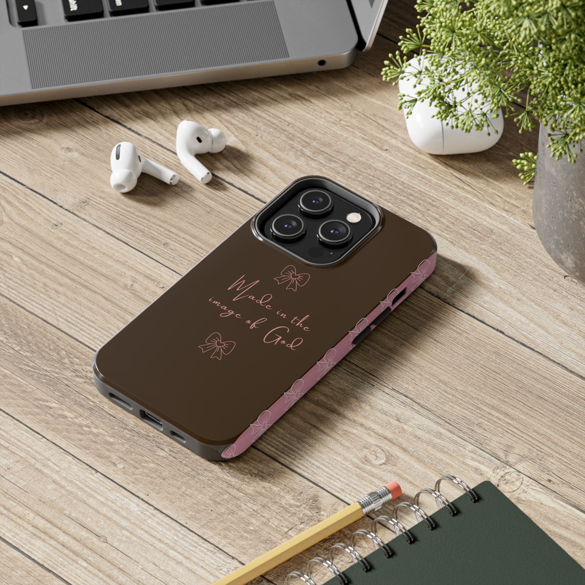 Made in the Image of God Tough Phone Case – Feminine Bow Christian Protective Cover