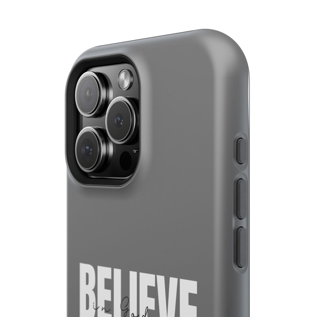 Phone Case — GREY "BELIEVE" Impact-Resistant Protective Cover