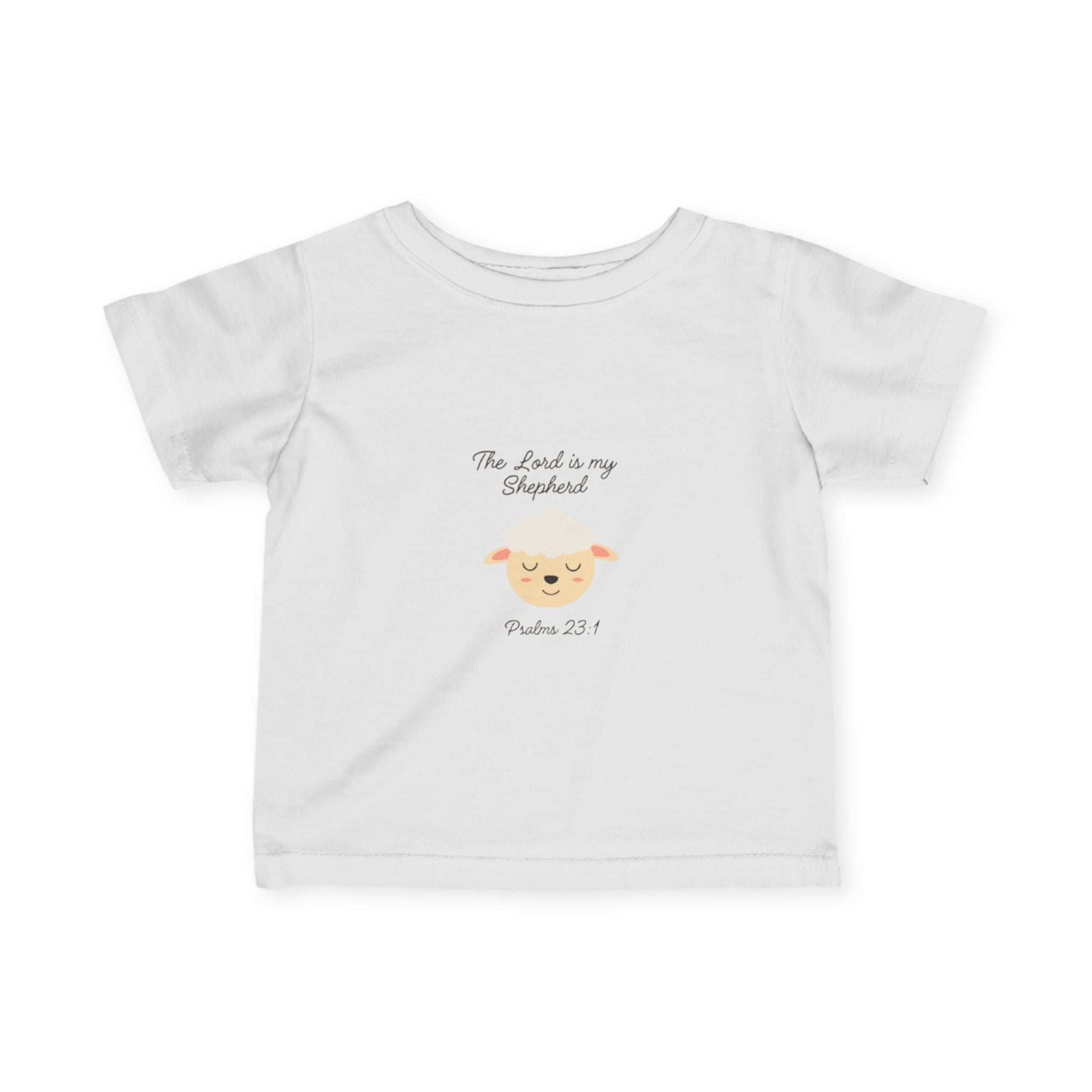 Infant Tee — "The Lord is my Shepherd" Cute Lamb Baby Shirt (Psalm 23:1)