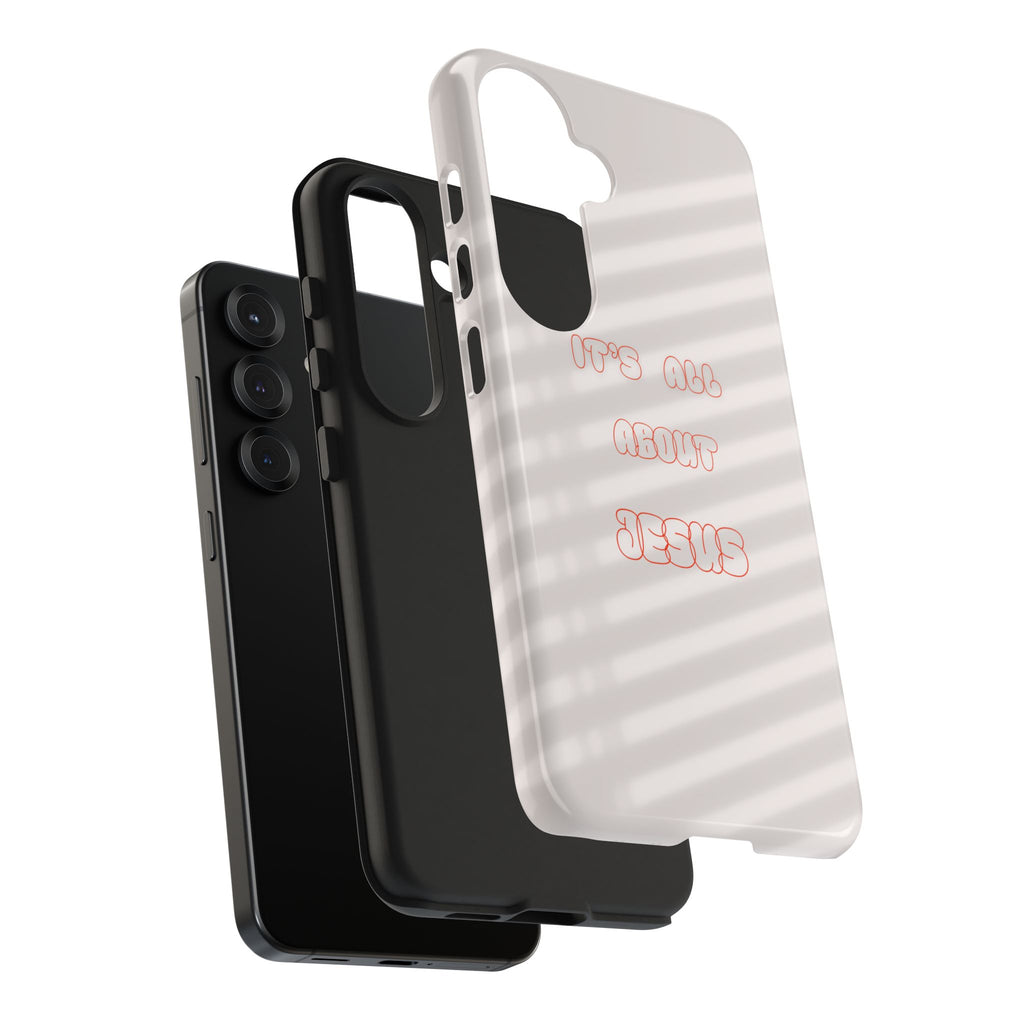 Tough Phone Case — "It's All About Jesus" Minimalist Christian Phone Cover