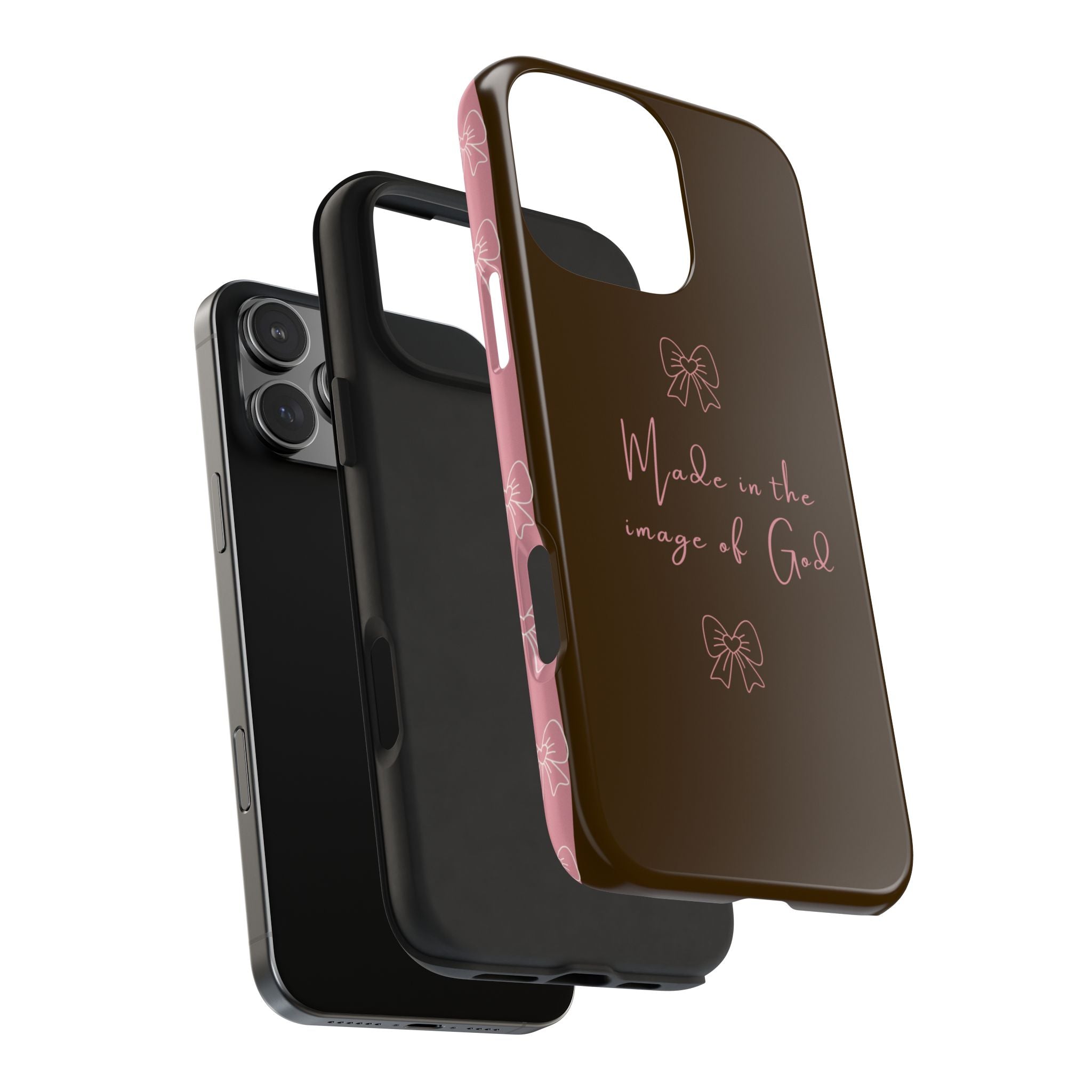 Made in the Image of God Tough Phone Case – Feminine Bow Christian Protective Cover