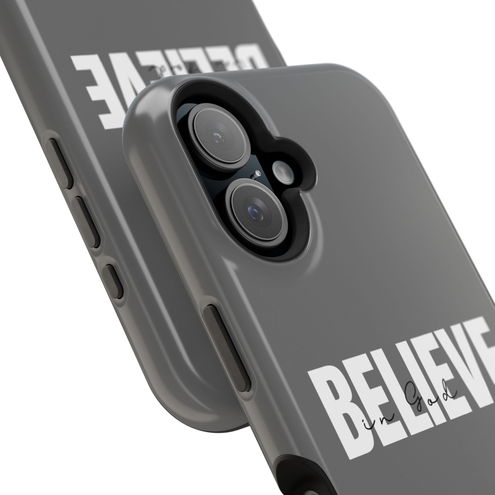 Phone Case — GREY "BELIEVE" Impact-Resistant Protective Cover